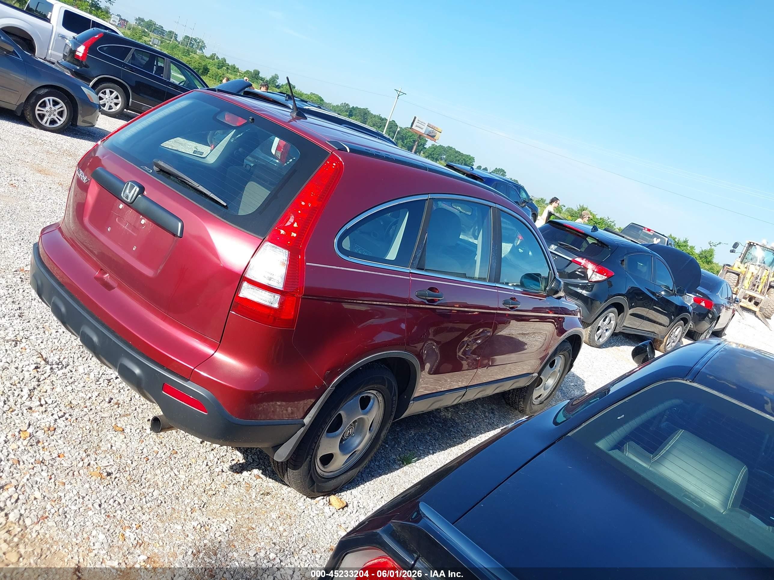 2009 Honda Cr-v Lx Red vin: 5J6RE48379L053105