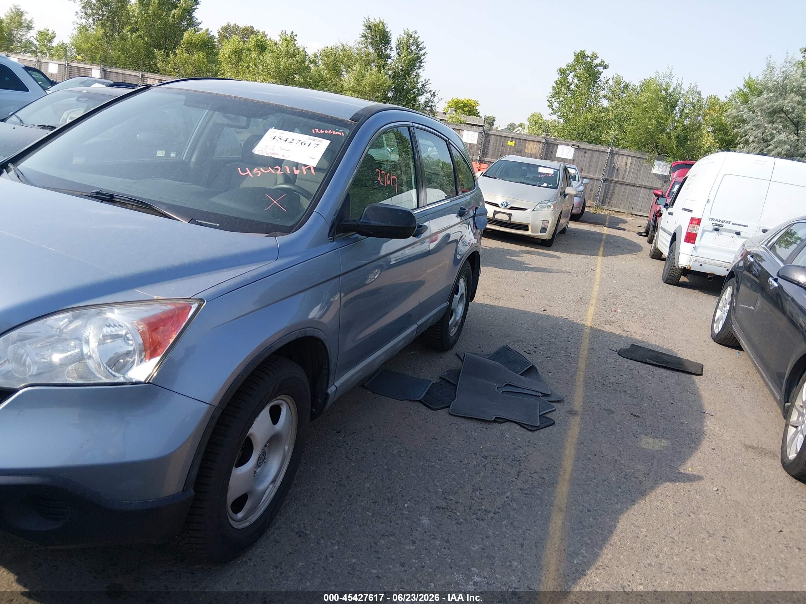 2008 Honda Cr-v Lx Blue vin: 5J6RE48388L048199