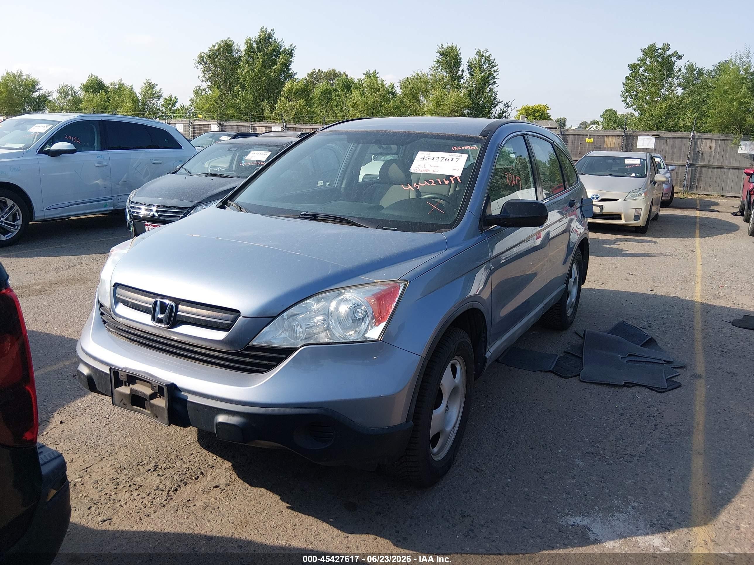 2008 Honda Cr-v Lx Blue vin: 5J6RE48388L048199