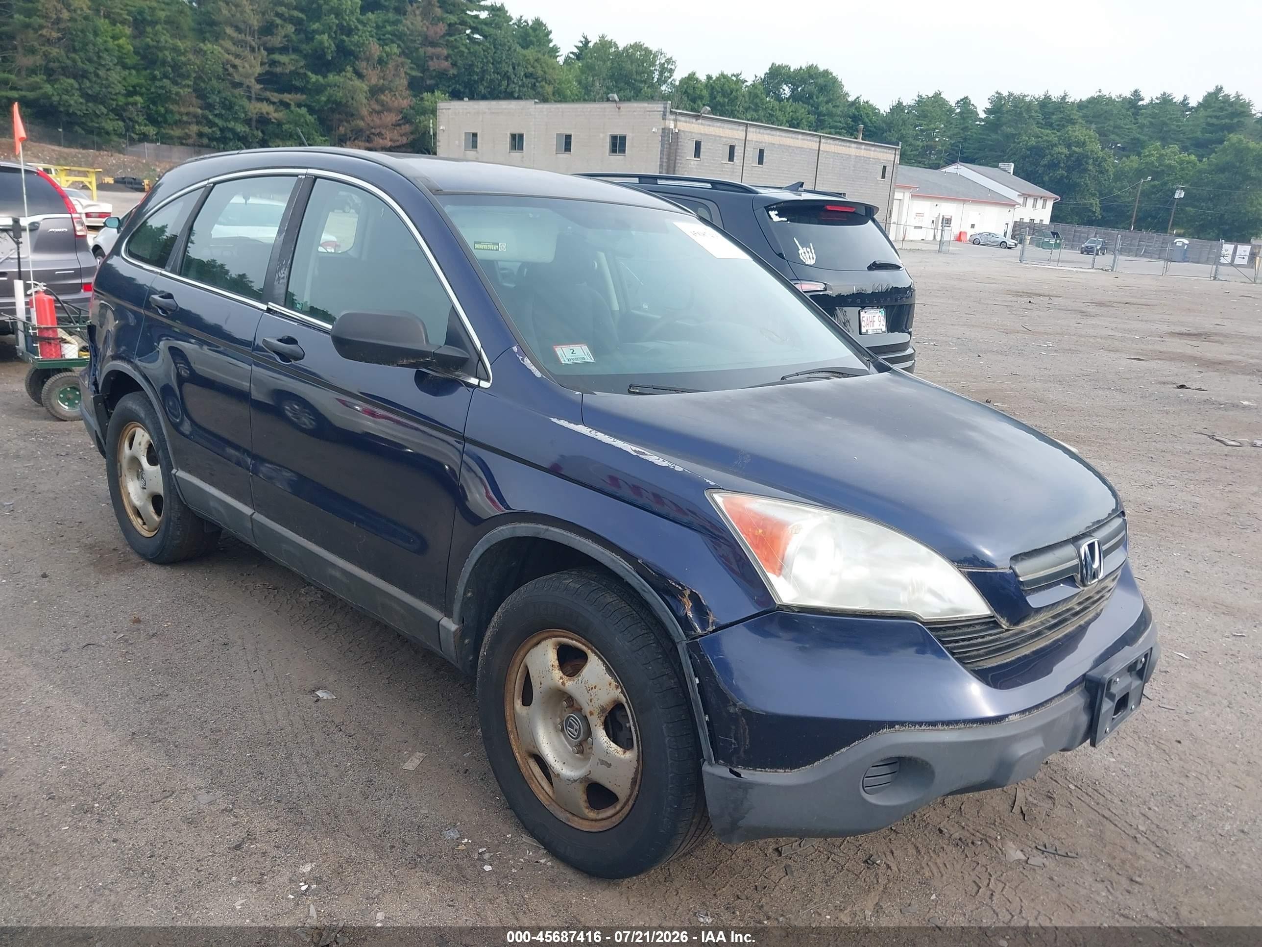 2009 Honda Cr-v Lx Blue vin: 5J6RE48389L050732