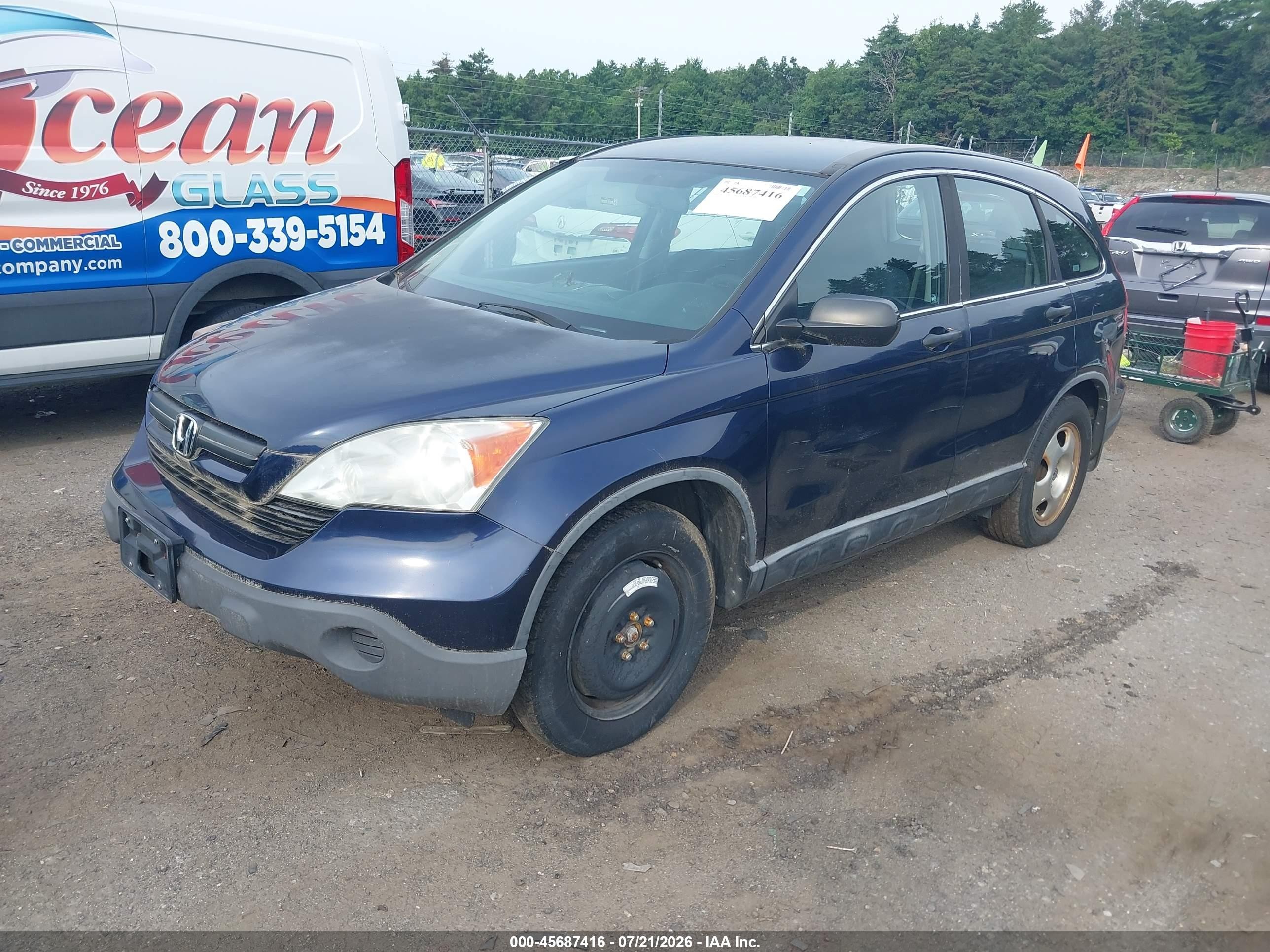2009 Honda Cr-v Lx Blue vin: 5J6RE48389L050732