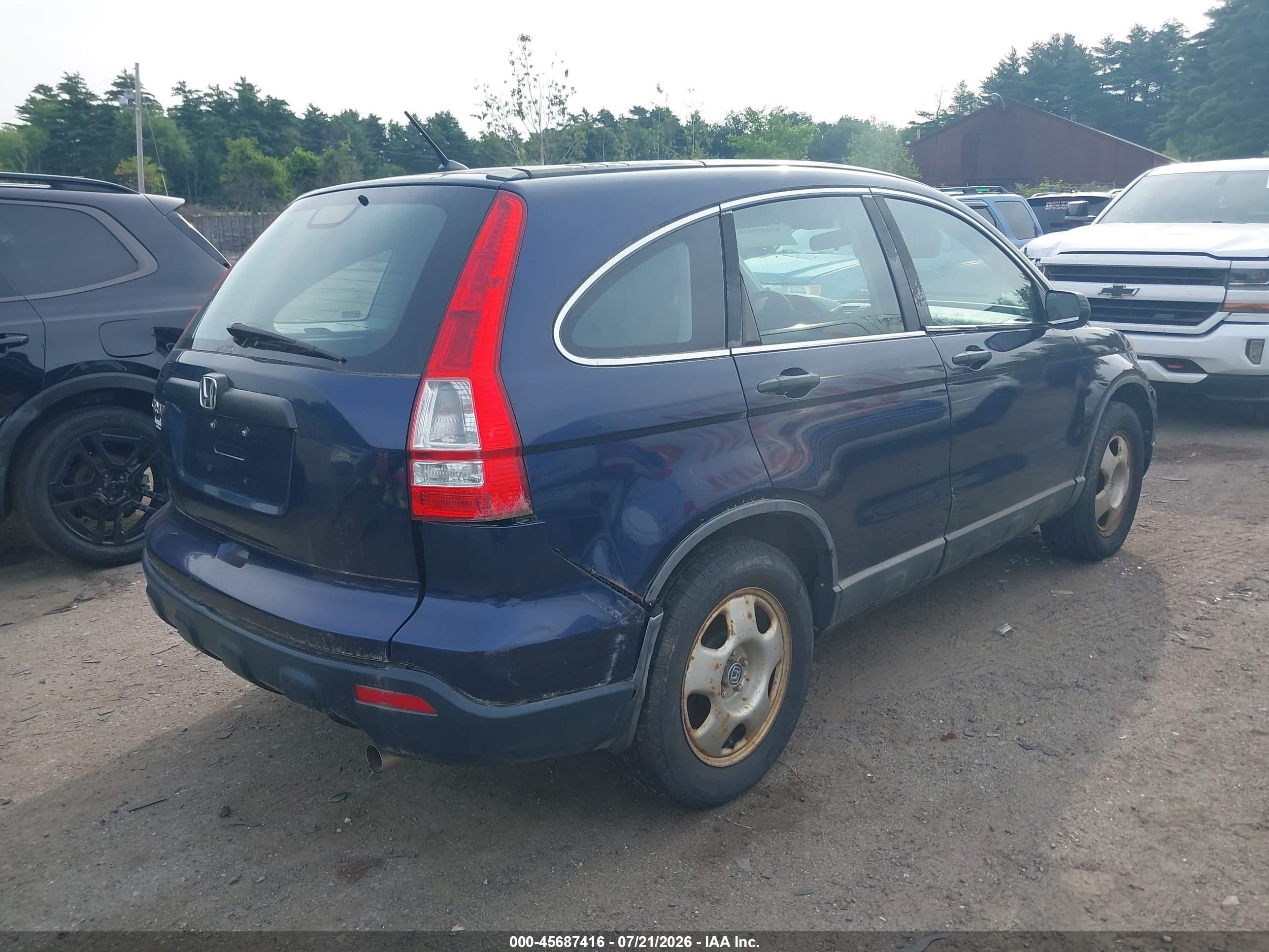 2009 Honda Cr-v Lx Blue vin: 5J6RE48389L050732