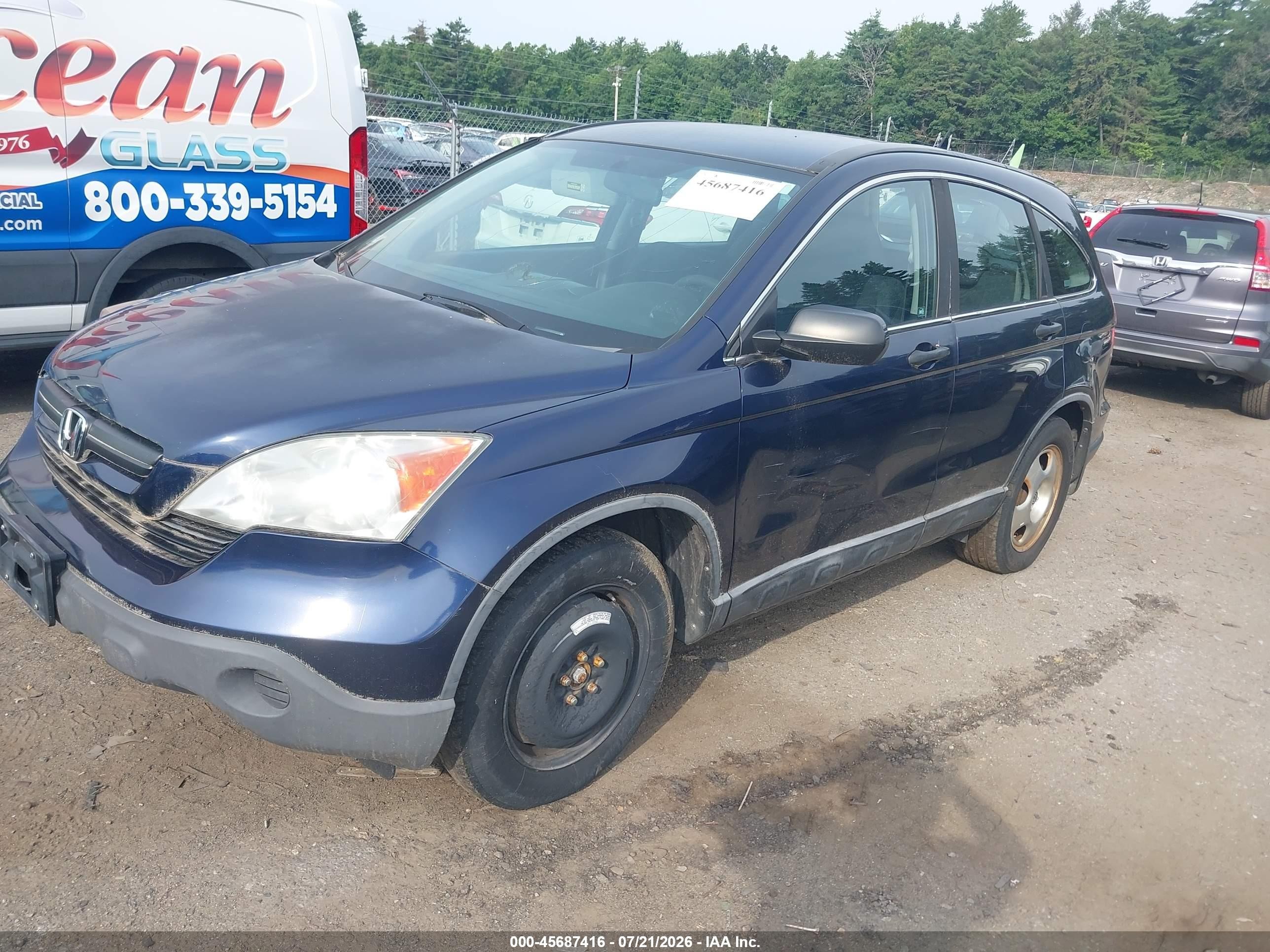 2009 Honda Cr-v Lx Blue vin: 5J6RE48389L050732
