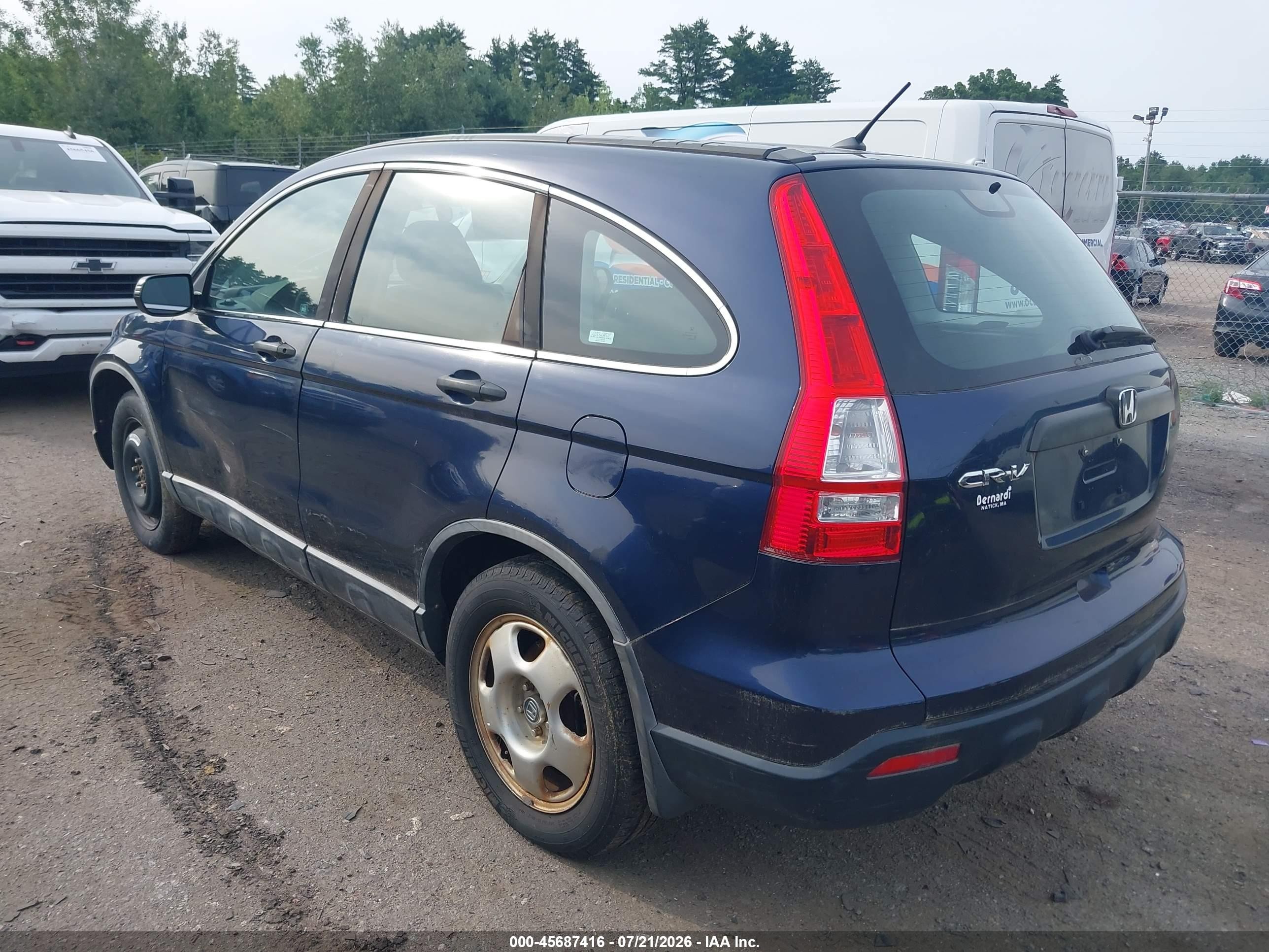 2009 Honda Cr-v Lx Blue vin: 5J6RE48389L050732