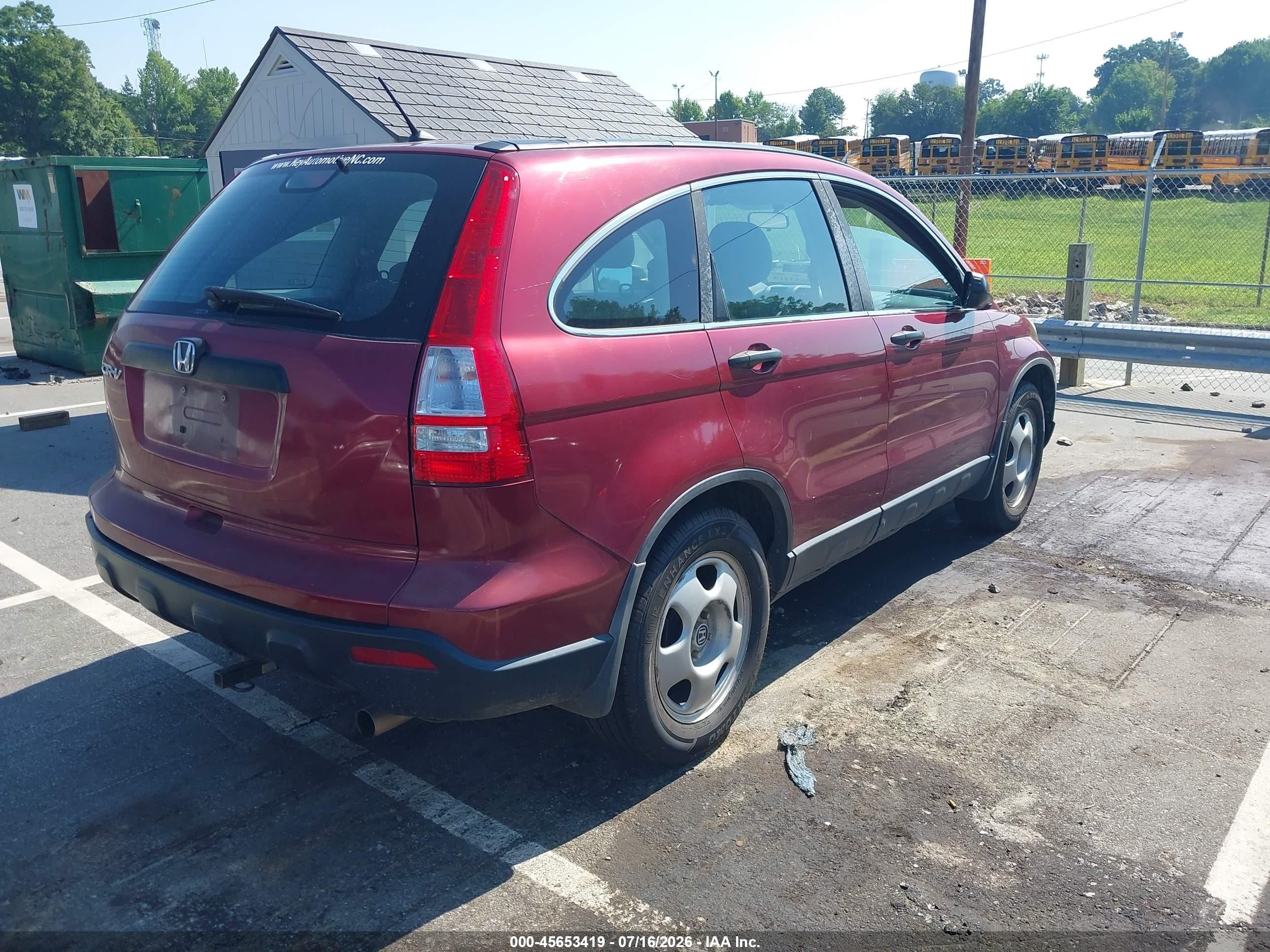 2007 Honda Cr-v Lx Red vin: 5J6RE48397L013833