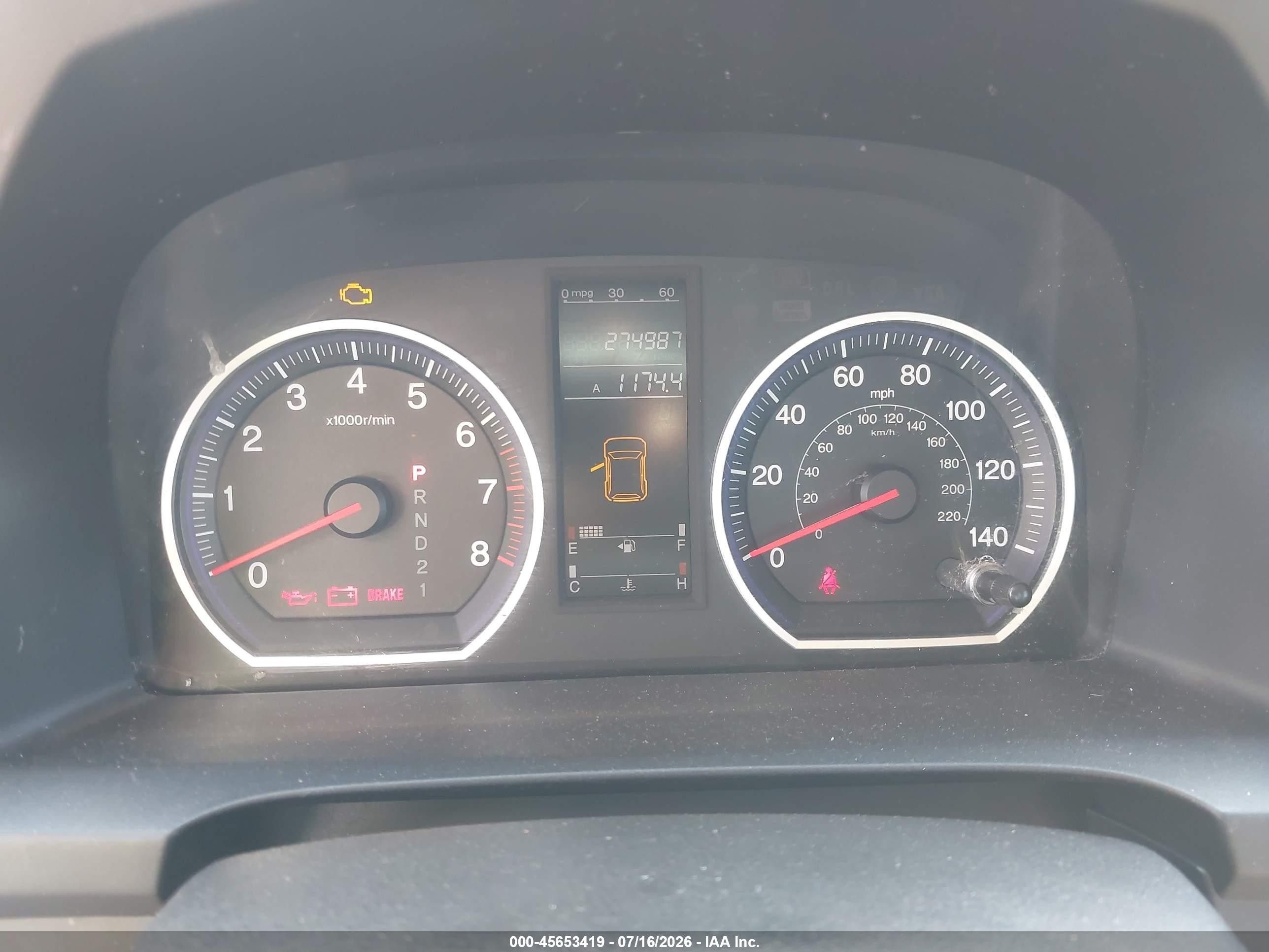 2007 Honda Cr-v Lx Red vin: 5J6RE48397L013833