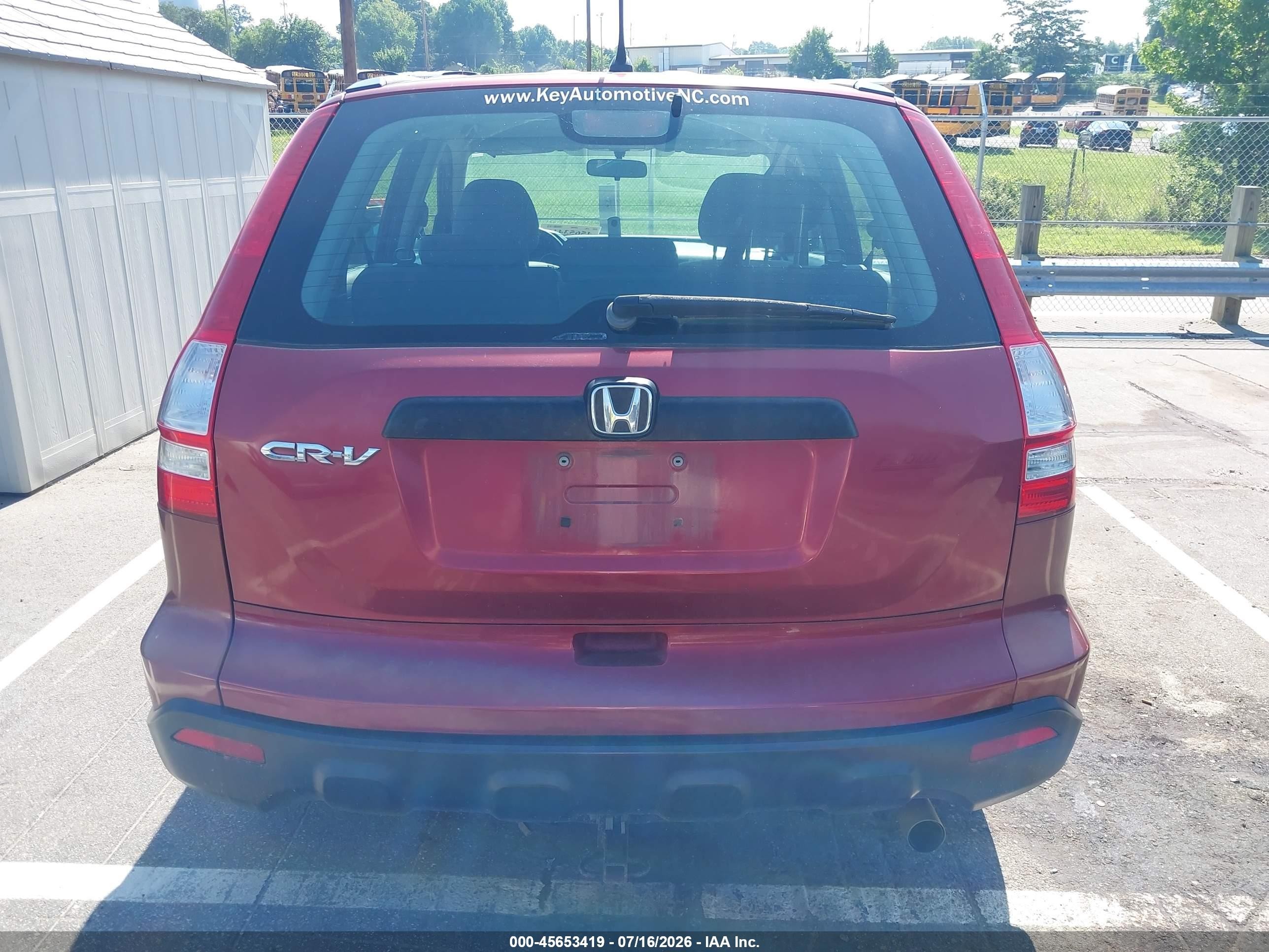 2007 Honda Cr-v Lx Red vin: 5J6RE48397L013833