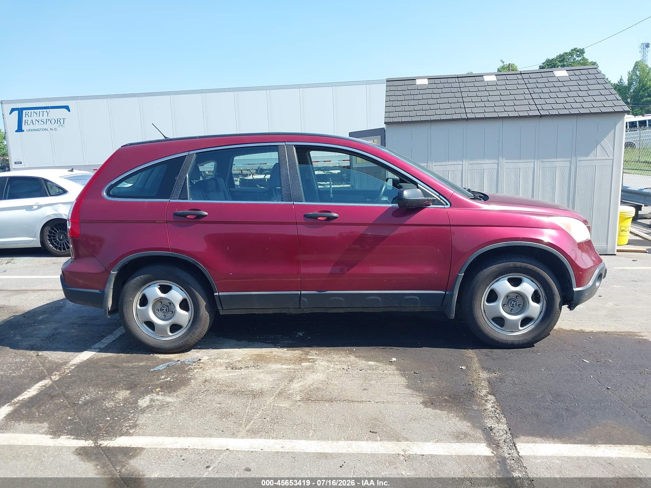 2007 Honda Cr-v Lx Red vin: 5J6RE48397L013833