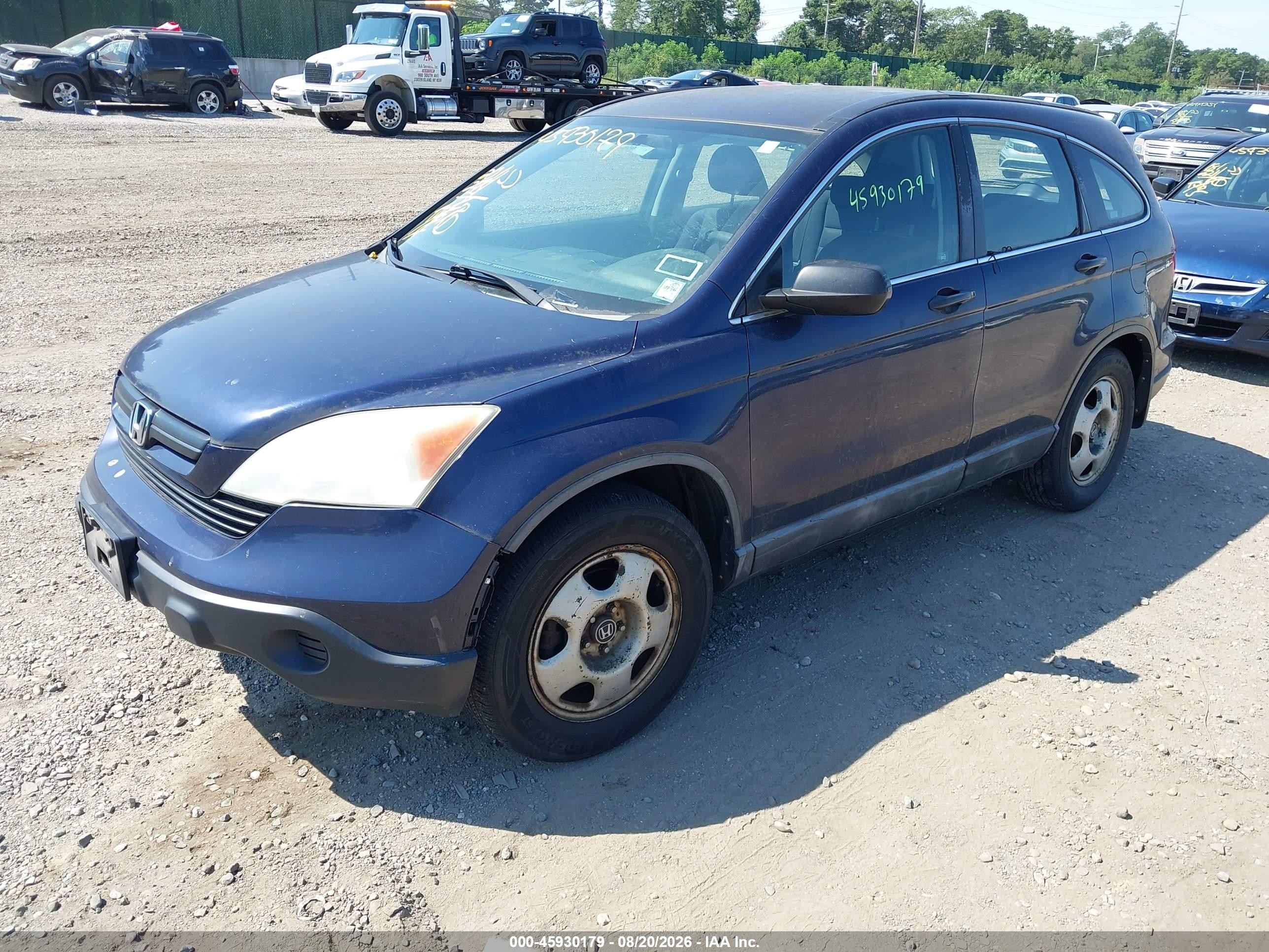 2009 Honda Cr-v Lx Blue vin: 5J6RE48399L045149