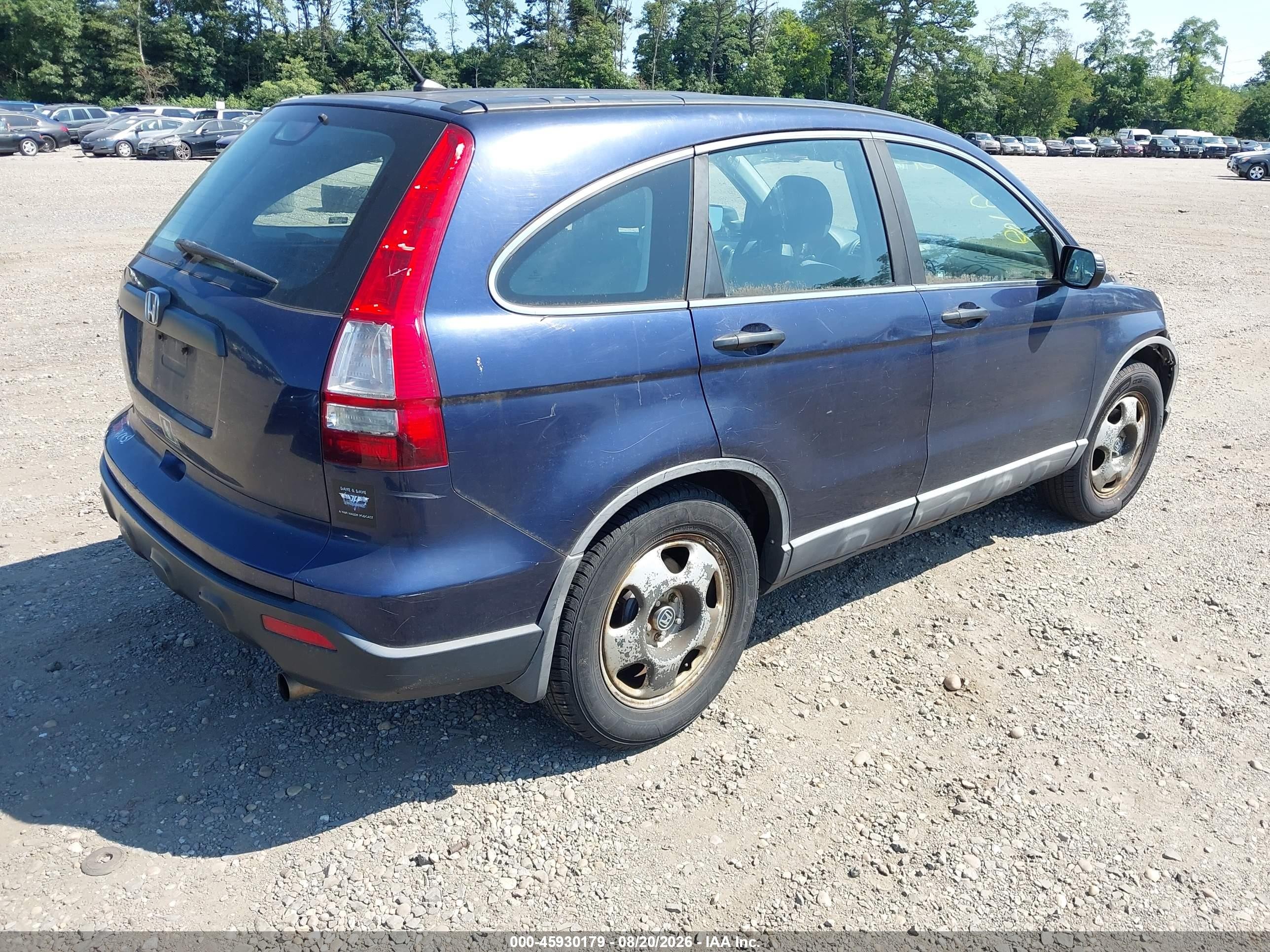 2009 Honda Cr-v Lx Blue vin: 5J6RE48399L045149