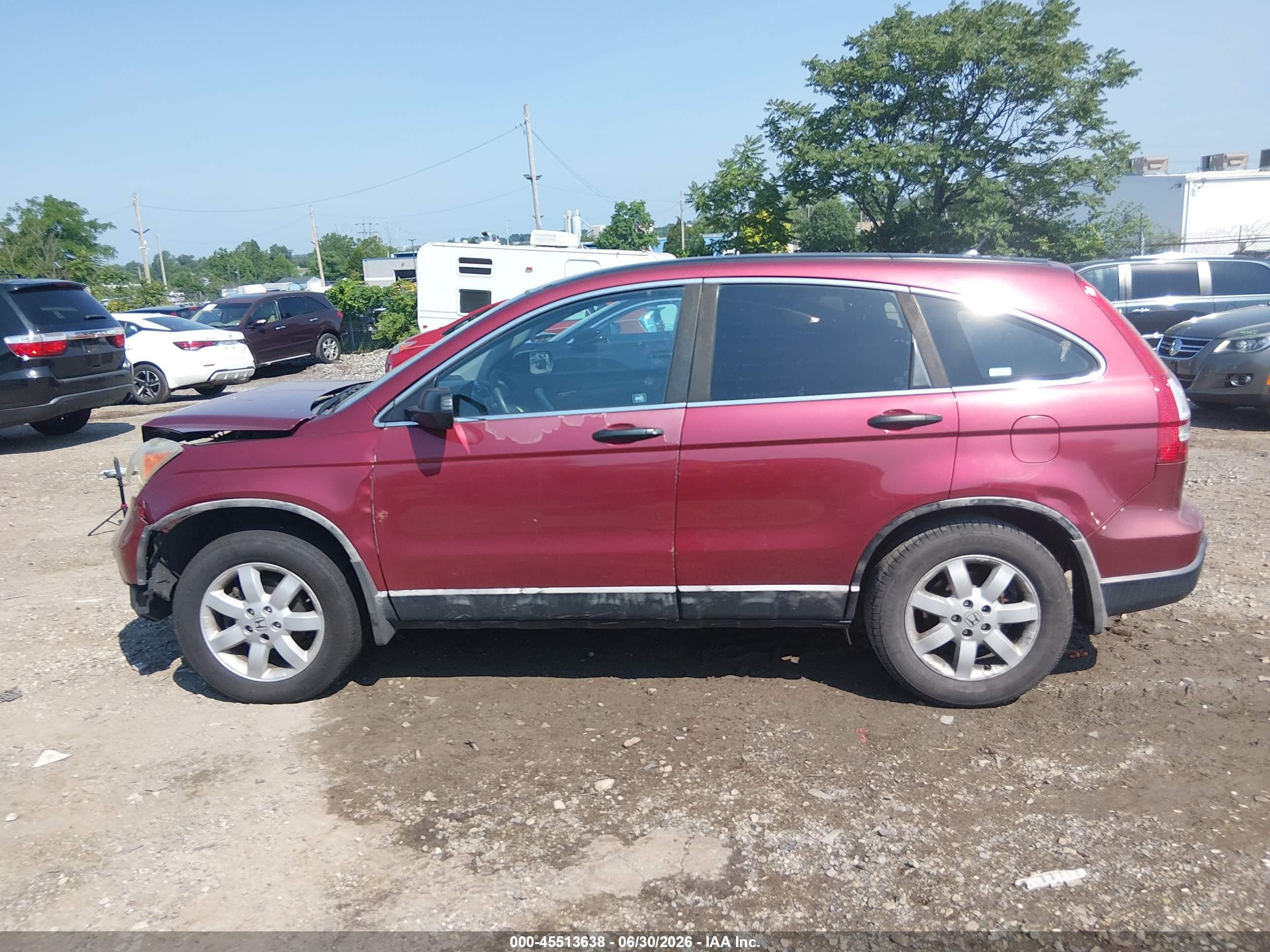 2007 Honda Cr-v Lx Red vin: 5J6RE483X7L013890