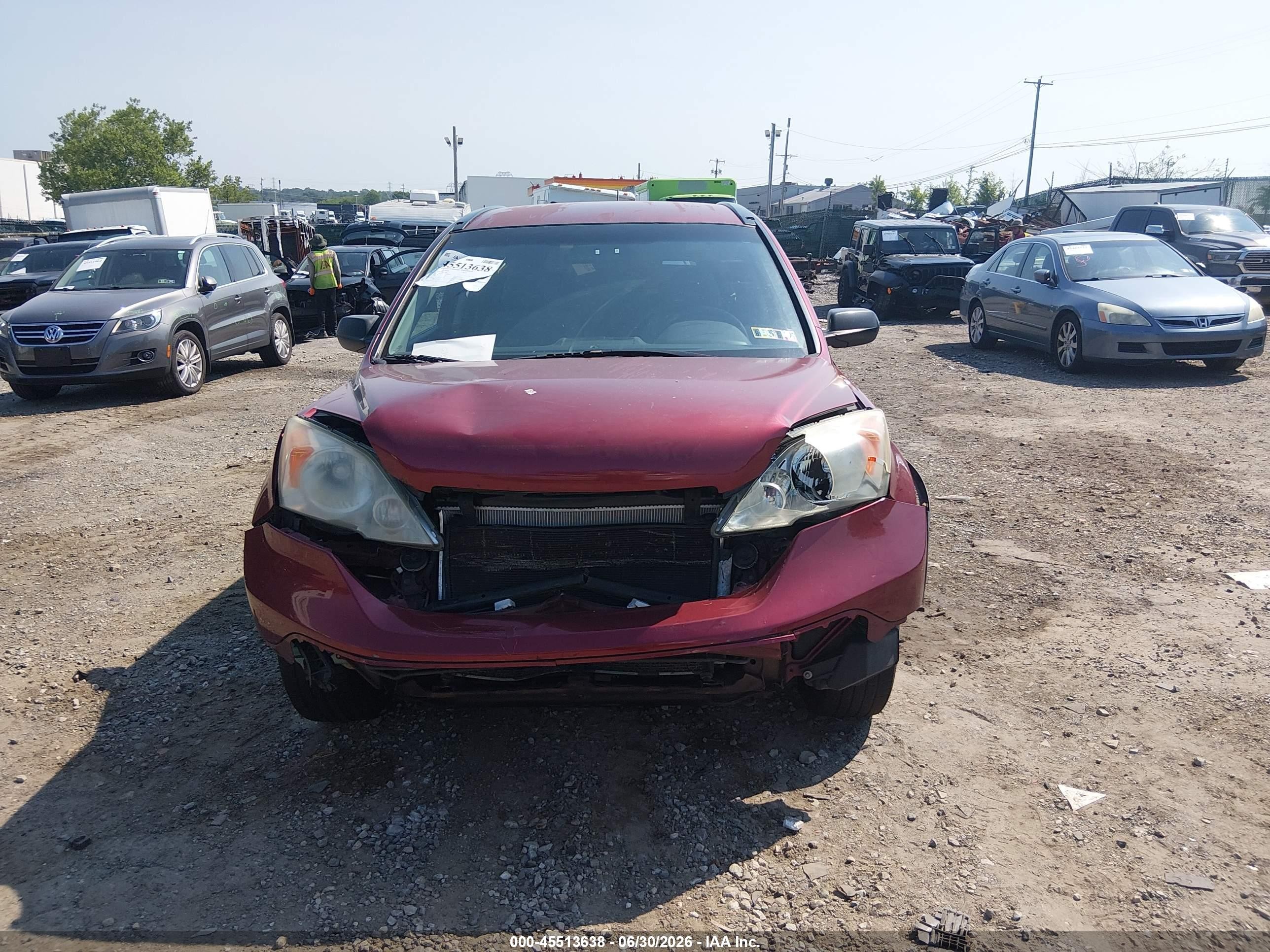 2007 Honda Cr-v Lx Red vin: 5J6RE483X7L013890