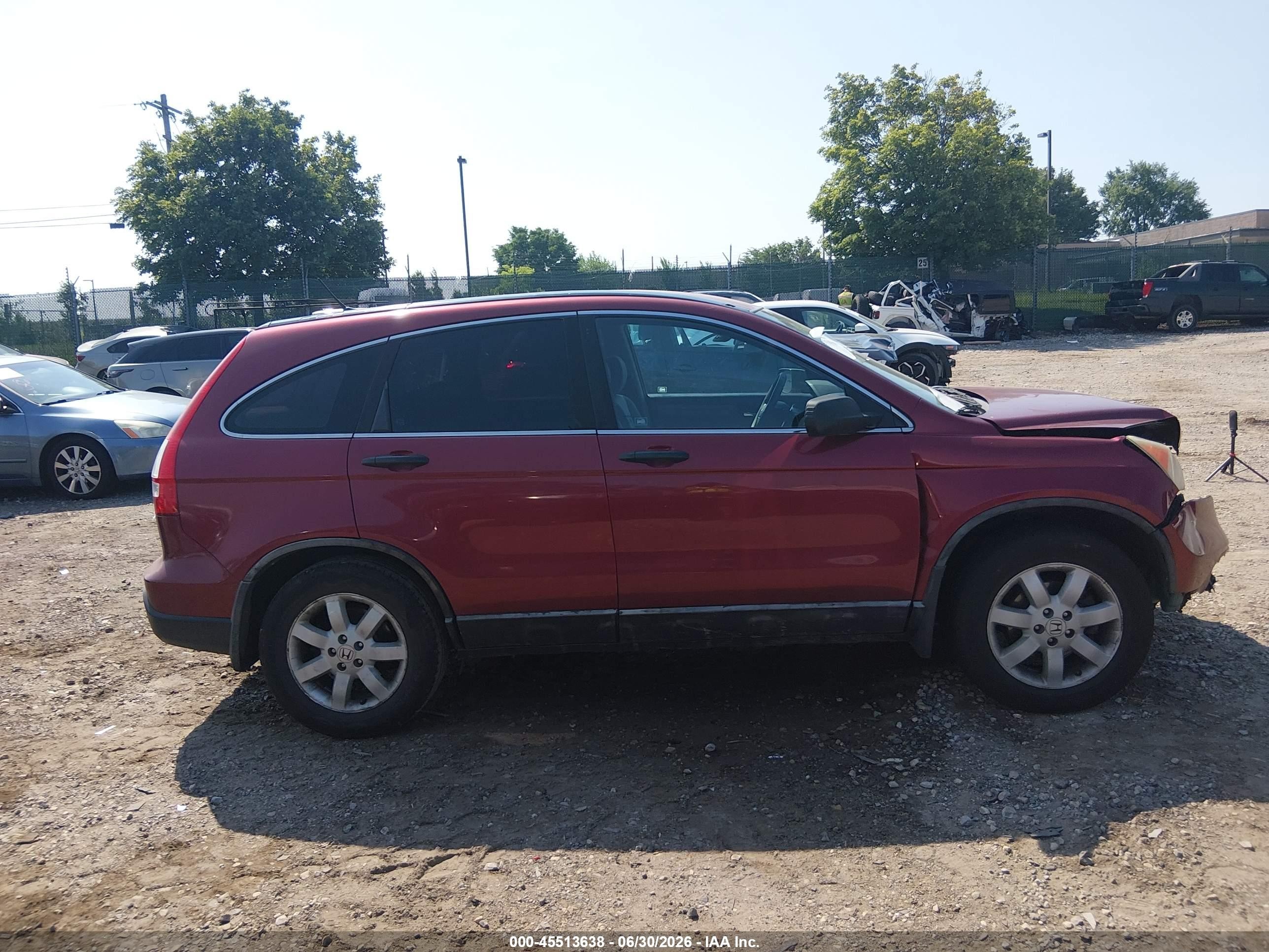 2007 Honda Cr-v Lx Red vin: 5J6RE483X7L013890