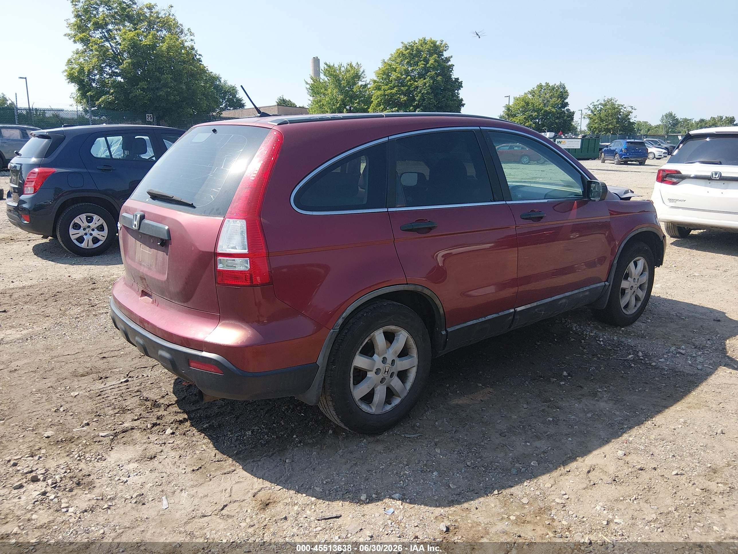 2007 Honda Cr-v Lx Red vin: 5J6RE483X7L013890