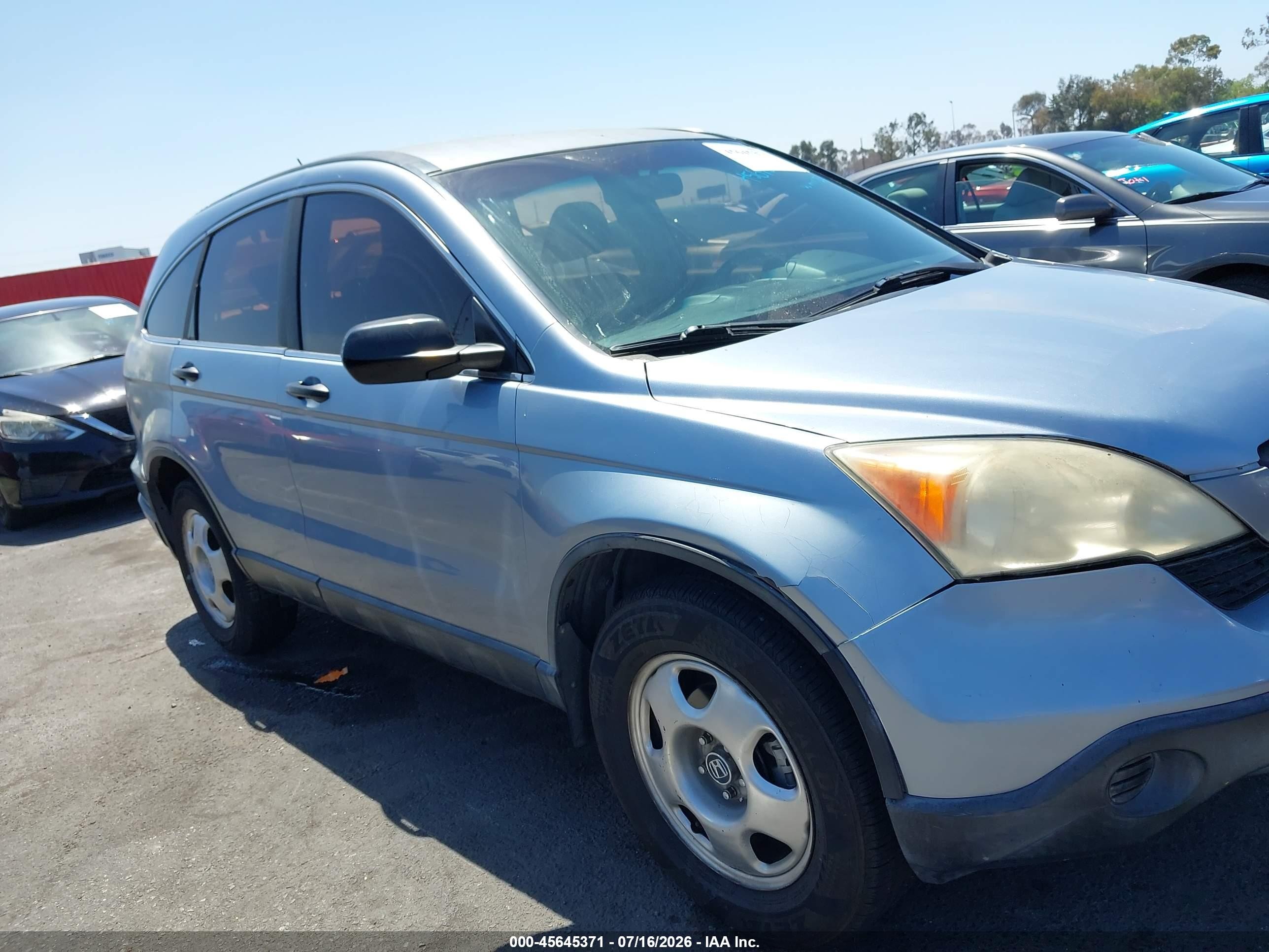 2007 Honda Cr-v Lx Light Blue vin: 5J6RE483X7L019107