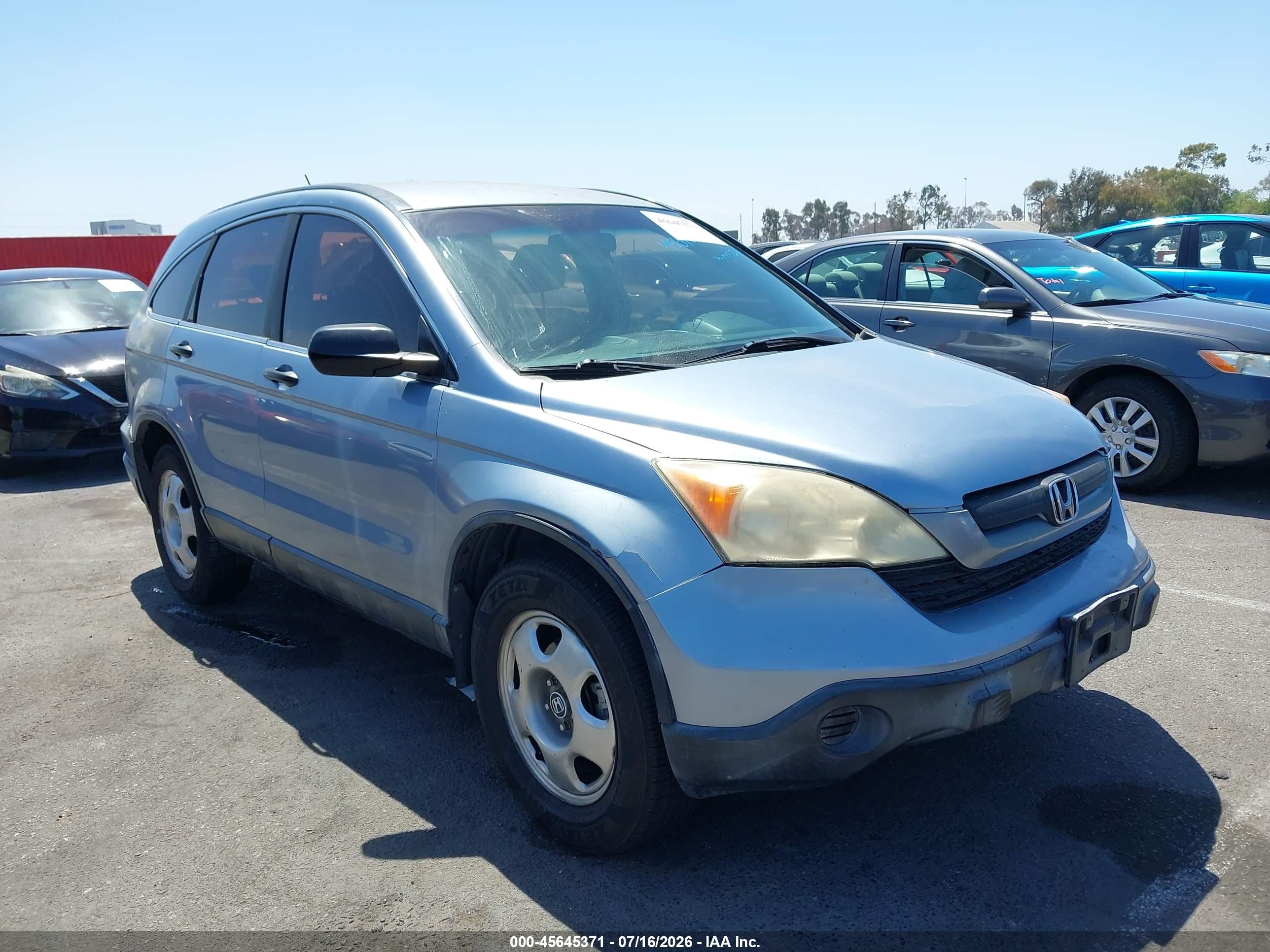 2007 Honda Cr-v Lx Light Blue vin: 5J6RE483X7L019107