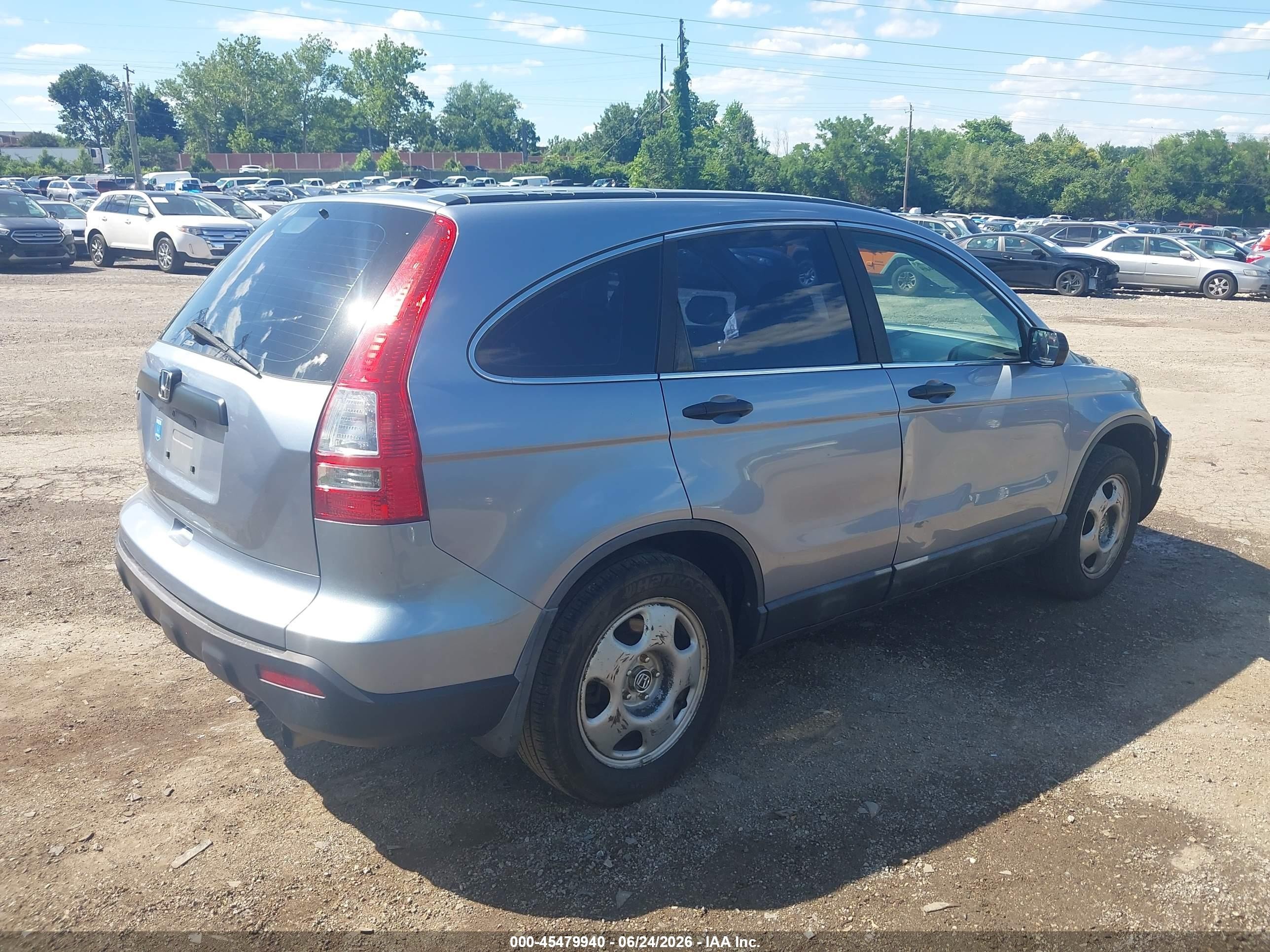 2009 Honda Cr-v Lx Light Blue vin: 5J6RE483X9L020325