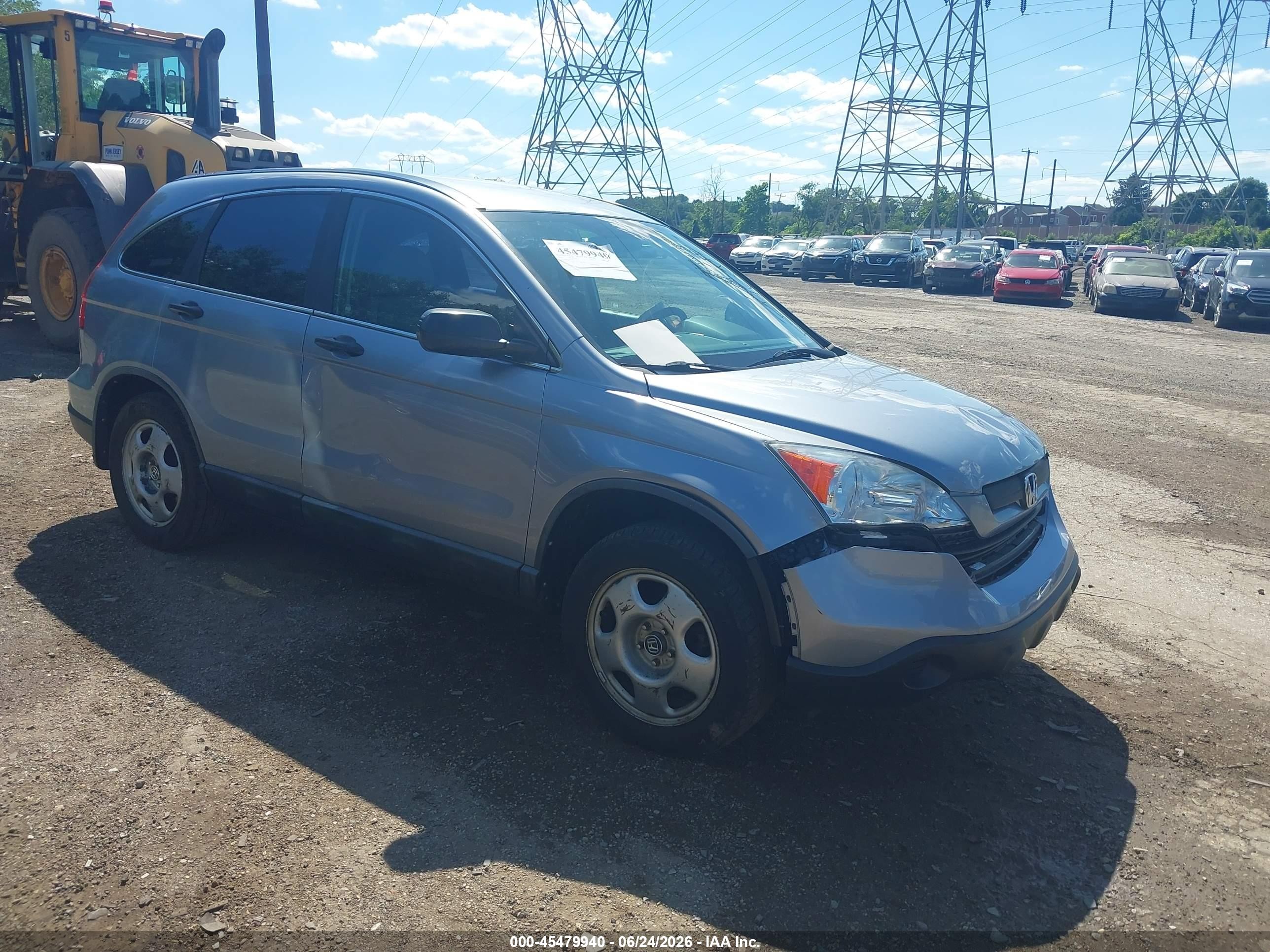 2009 Honda Cr-v Lx Light Blue vin: 5J6RE483X9L020325
