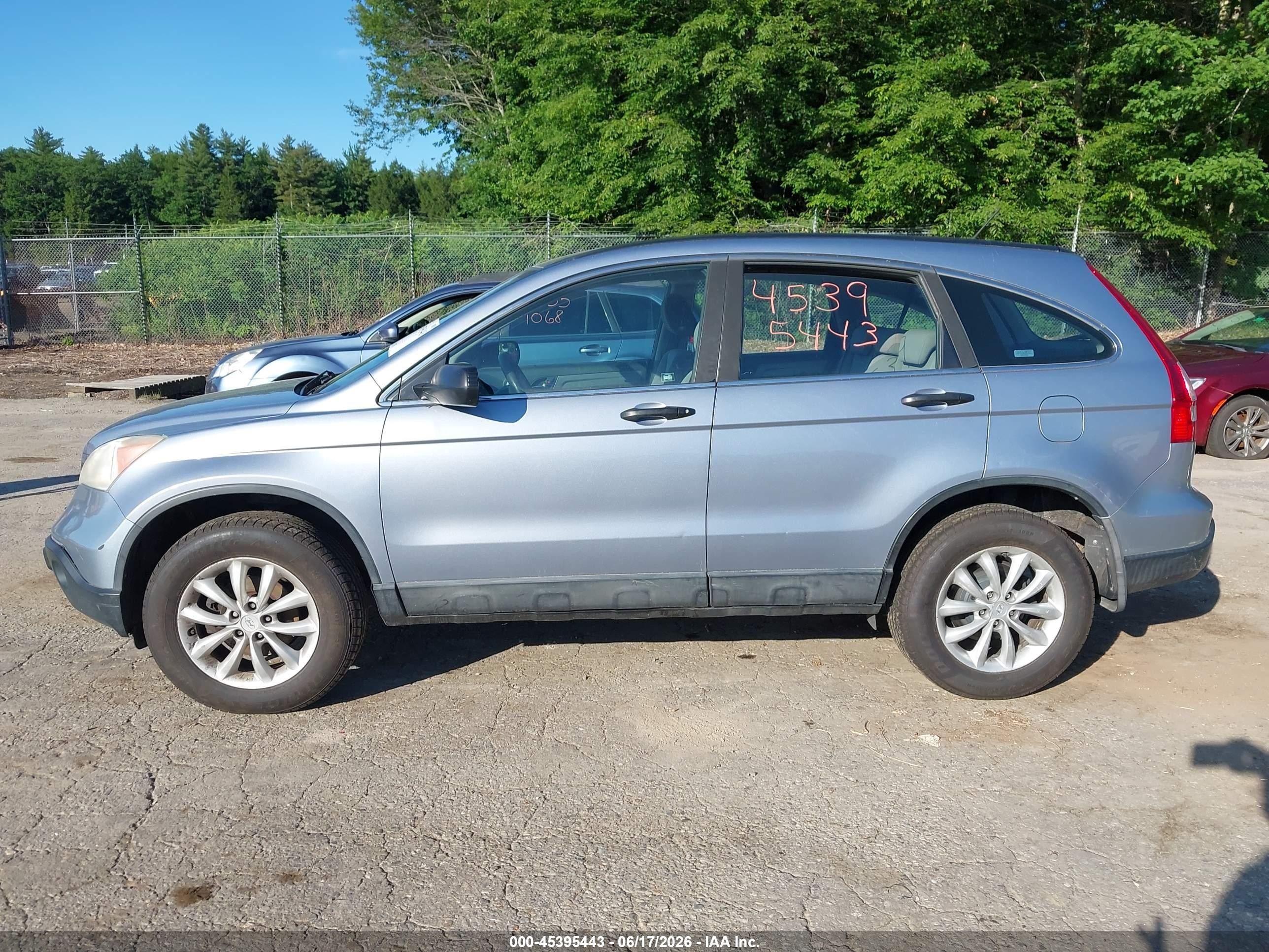 2009 Honda Cr-v Lx Light Blue vin: 5J6RE483X9L038775