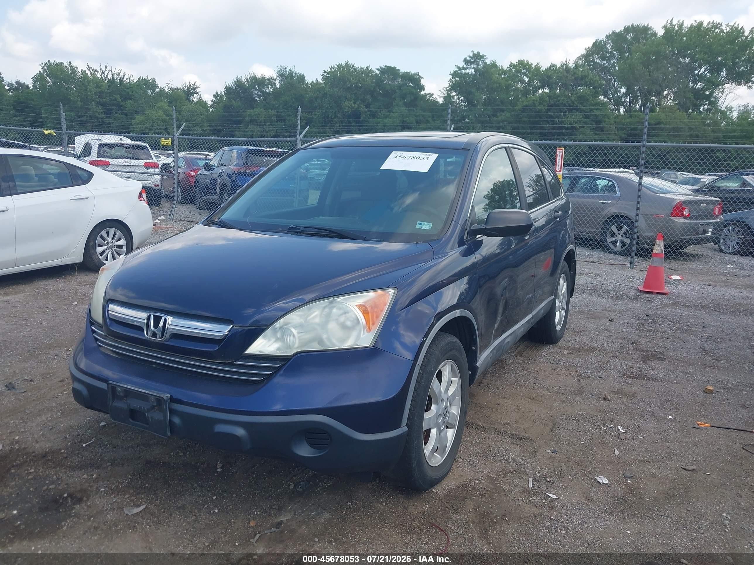 2008 Honda Cr-v Ex Синий vin: 5J6RE48508L043550