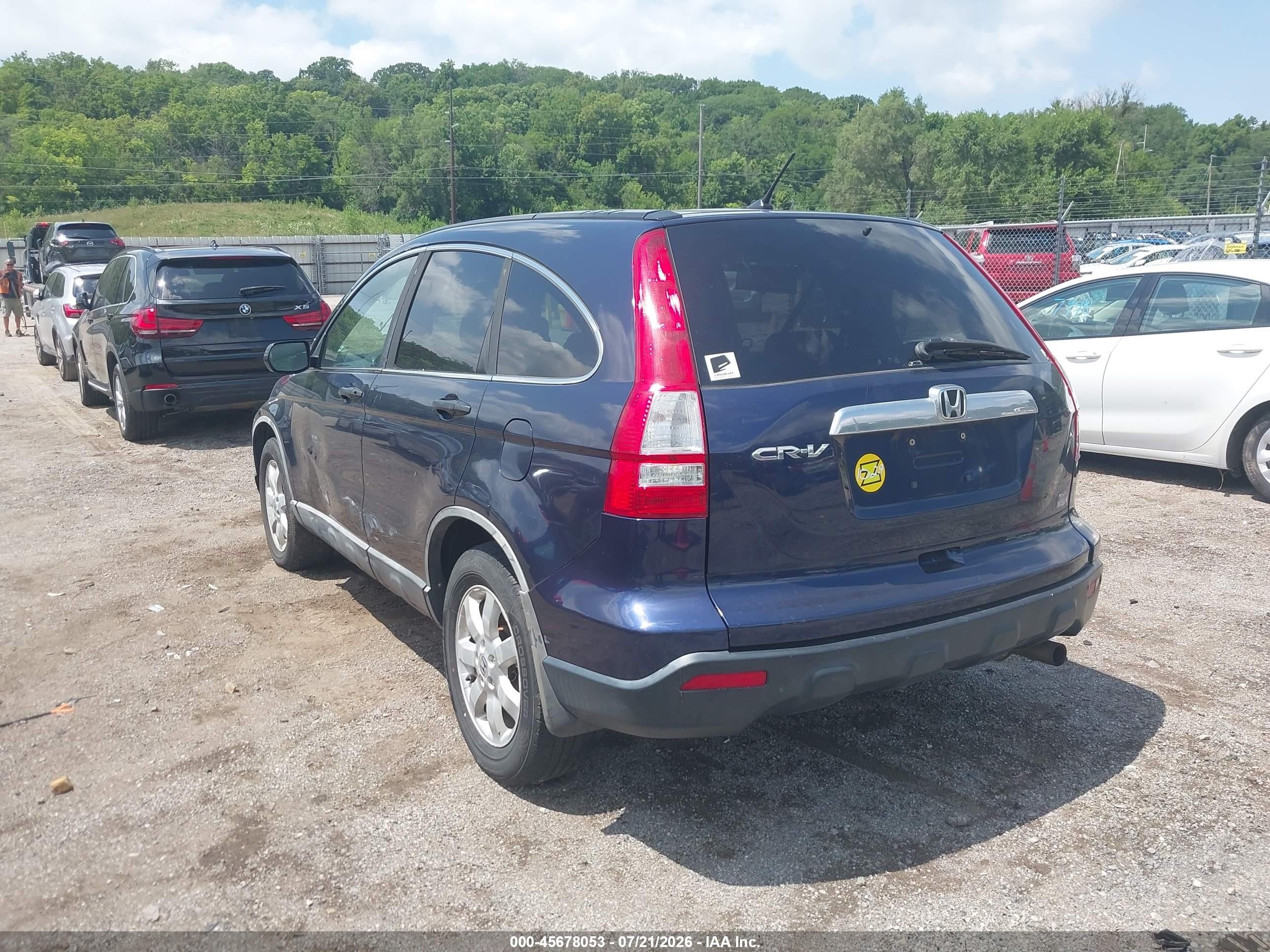 2008 Honda Cr-v Ex Синий vin: 5J6RE48508L043550
