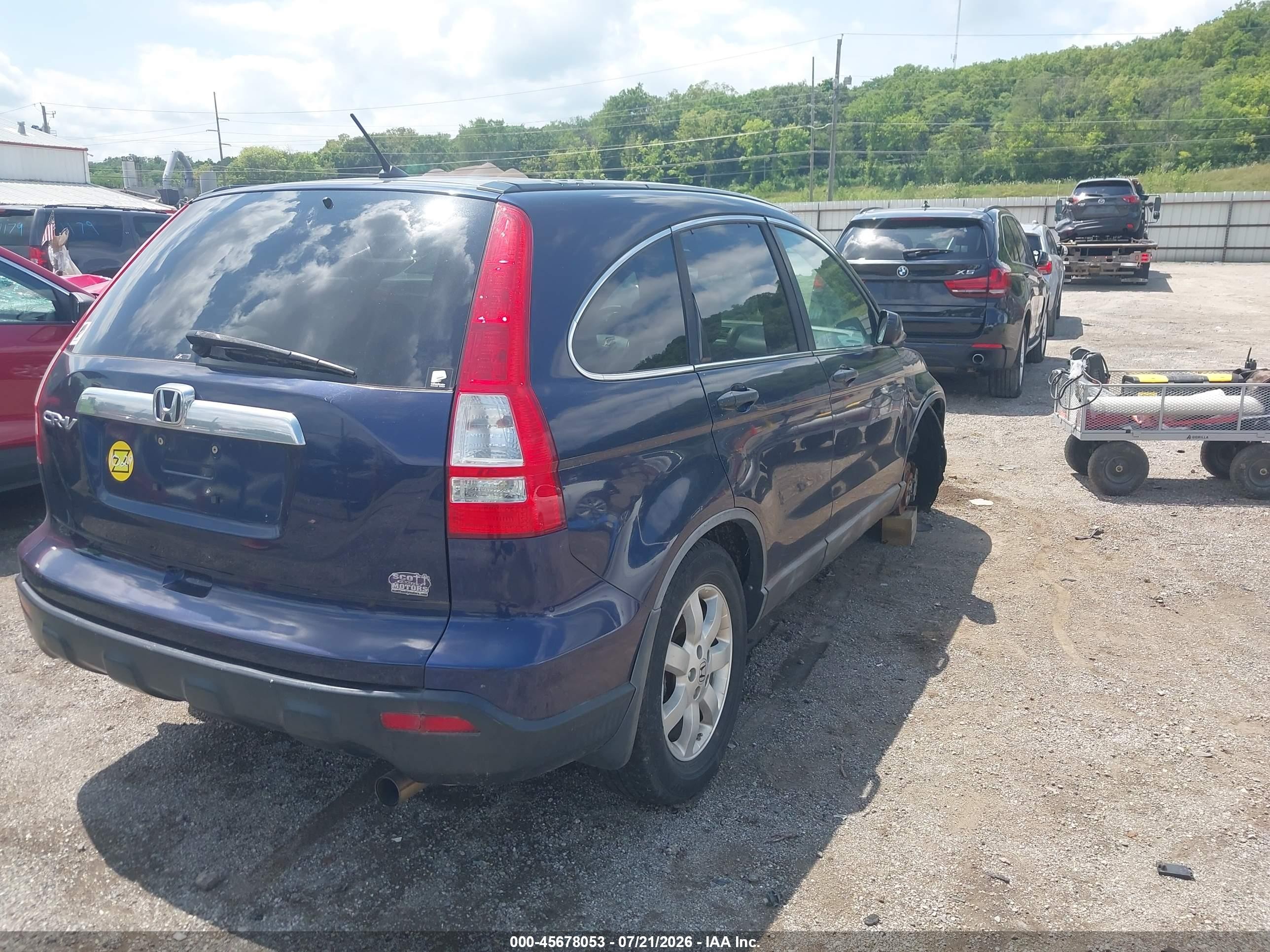 2008 Honda Cr-v Ex Синий vin: 5J6RE48508L043550