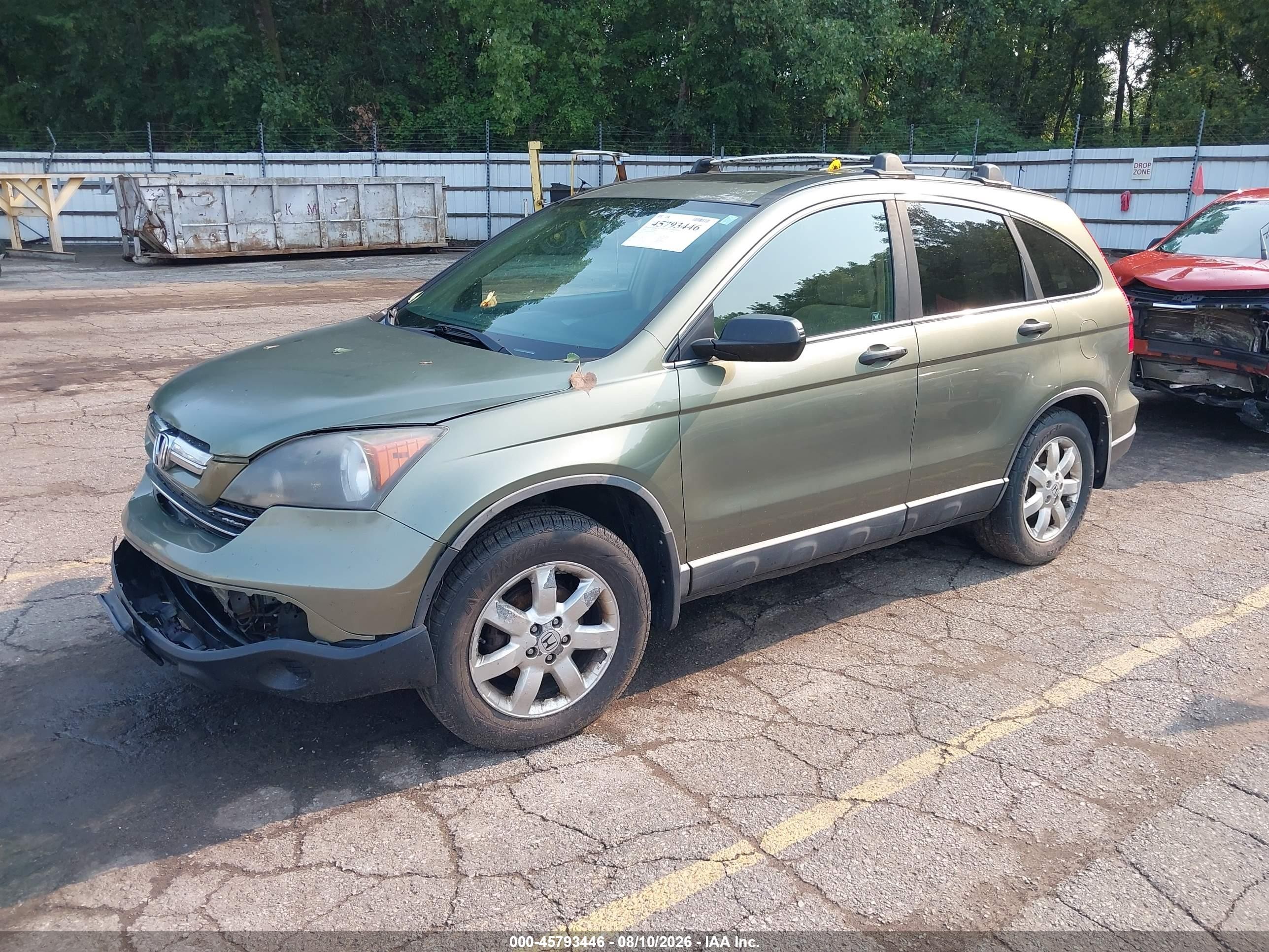 2008 Honda Cr-v Ex Green vin: 5J6RE48518L036526