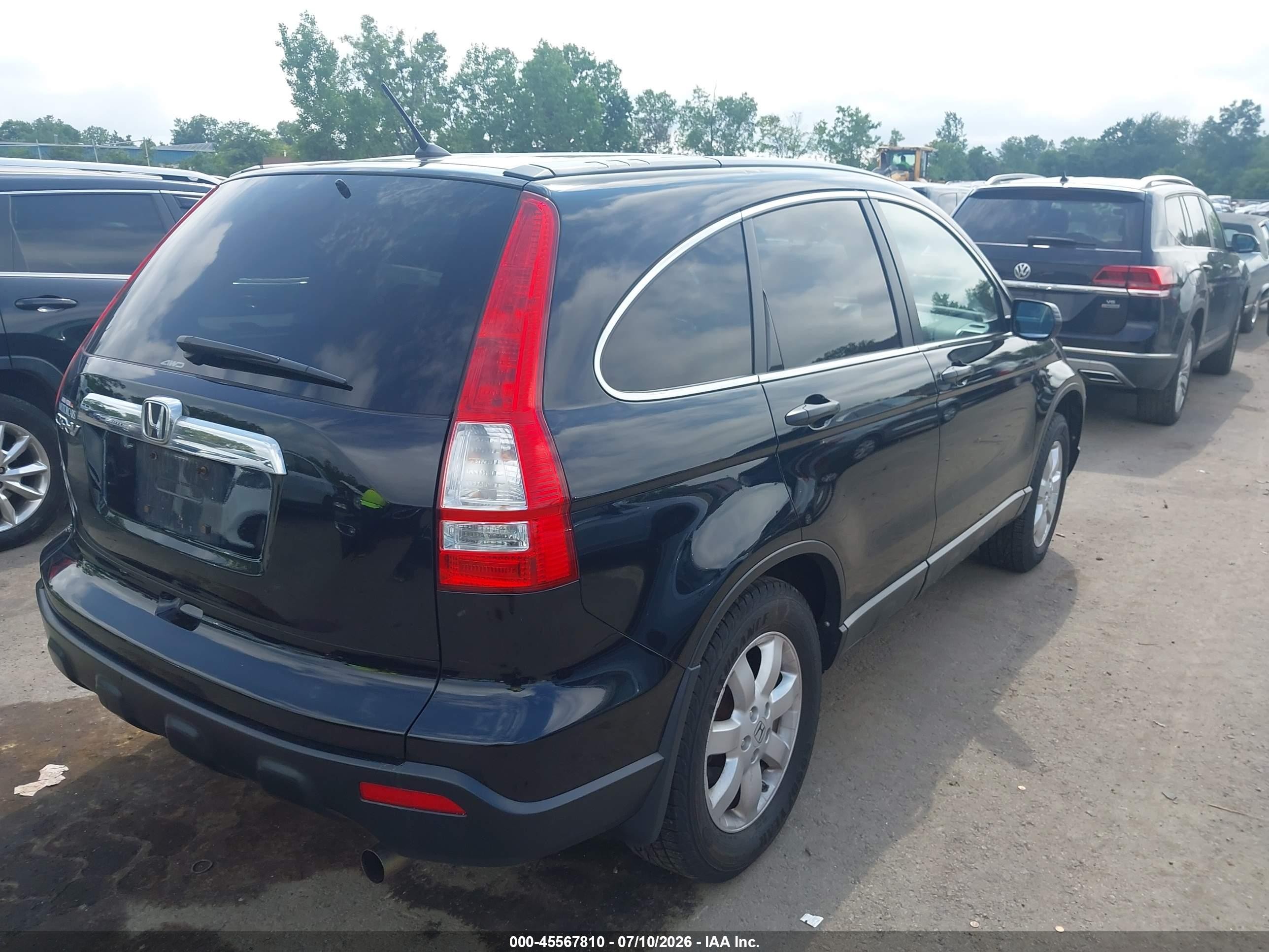 2007 Honda Cr-v Ex Black vin: 5J6RE48527L018552