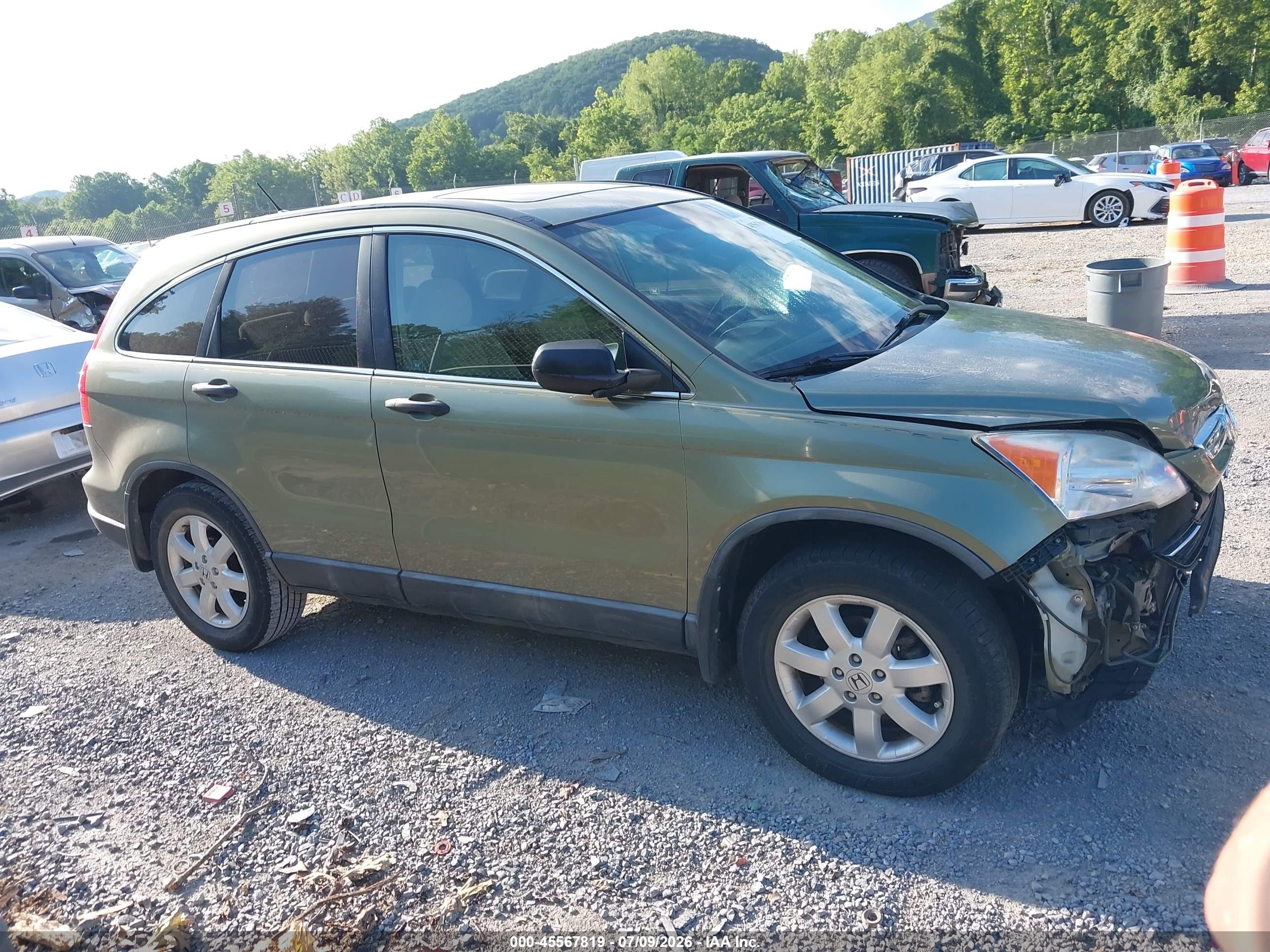2008 Honda Cr-v Ex Зеленый vin: 5J6RE48528L011229