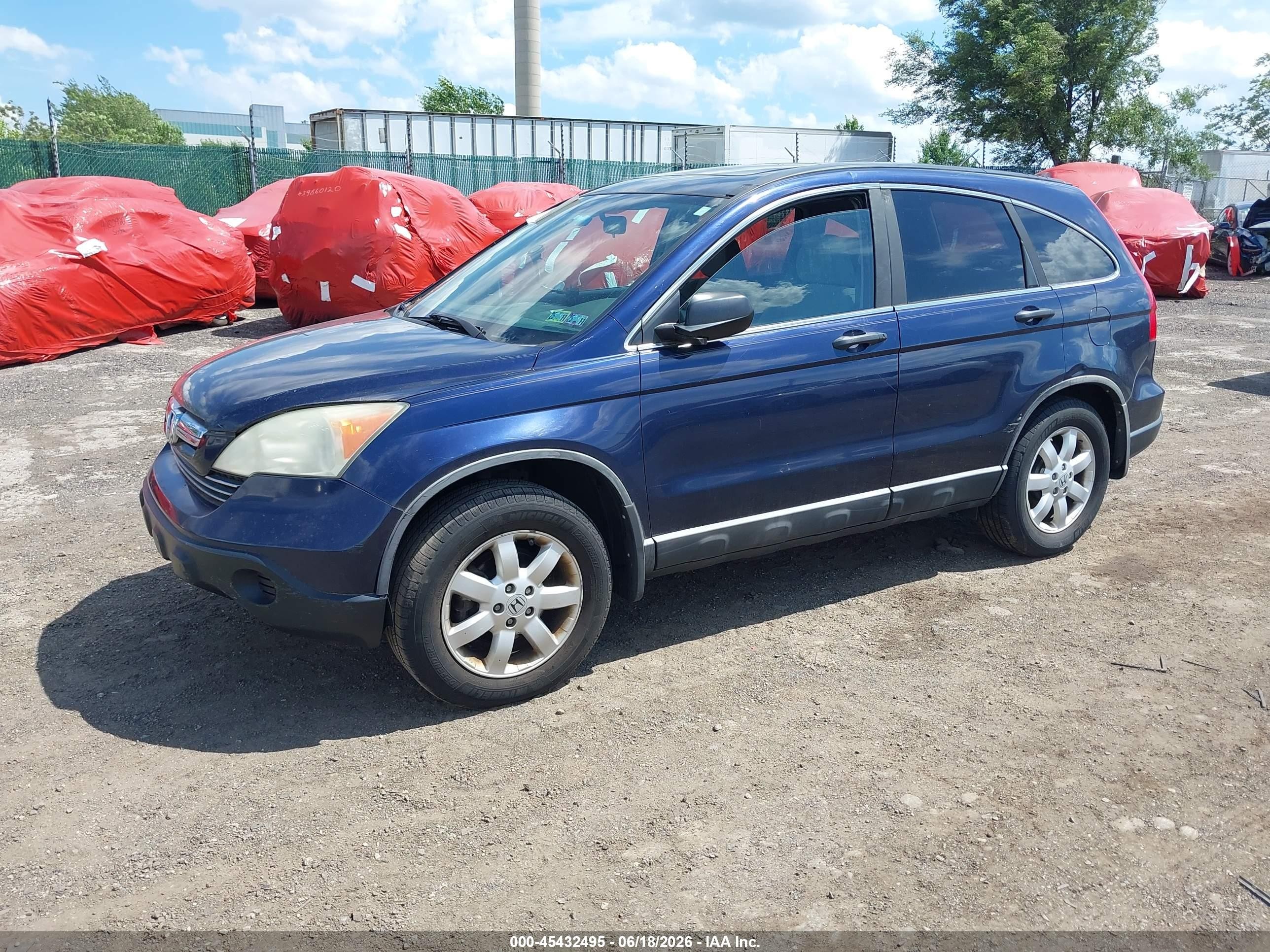 2008 Honda Cr-v Ex Dark Blue vin: 5J6RE48528L040651