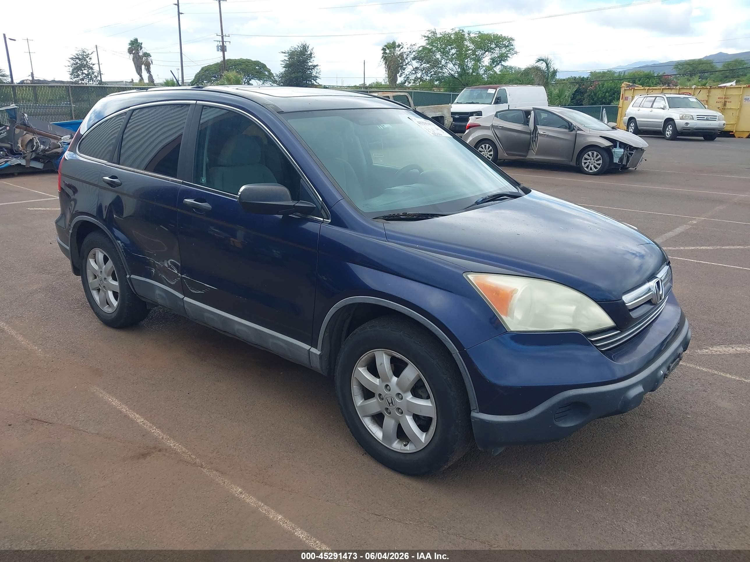 2009 Honda Cr-v Ex Blue vin: 5J6RE48529L016674