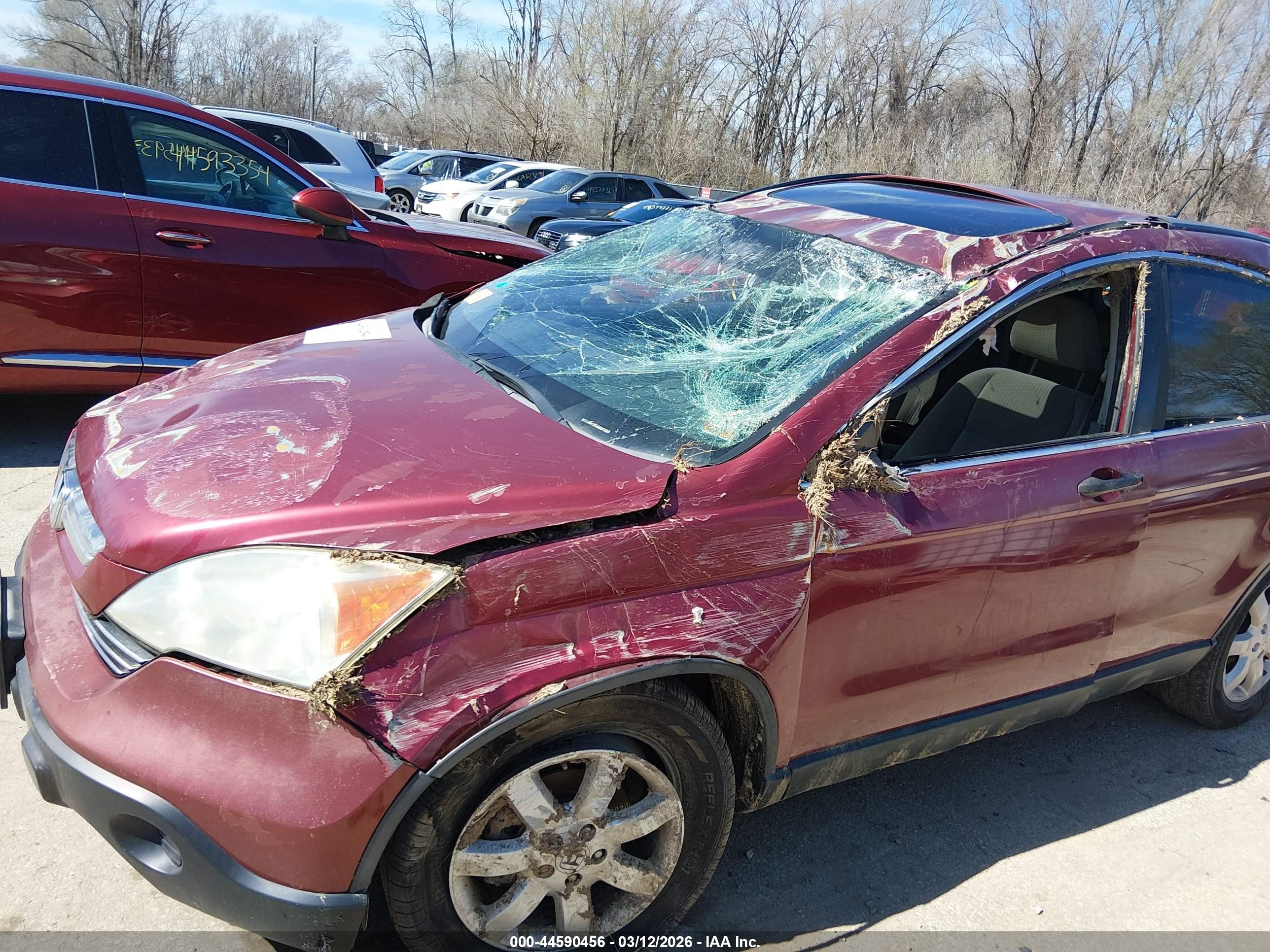 2007 Honda Cr-v Ex Burgundy vin: 5J6RE48537L004045