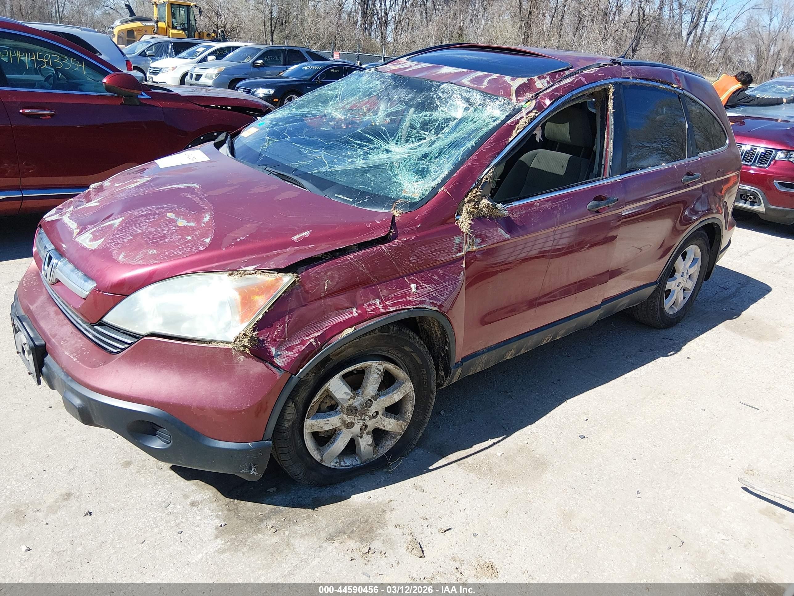 2007 Honda Cr-v Ex Burgundy vin: 5J6RE48537L004045
