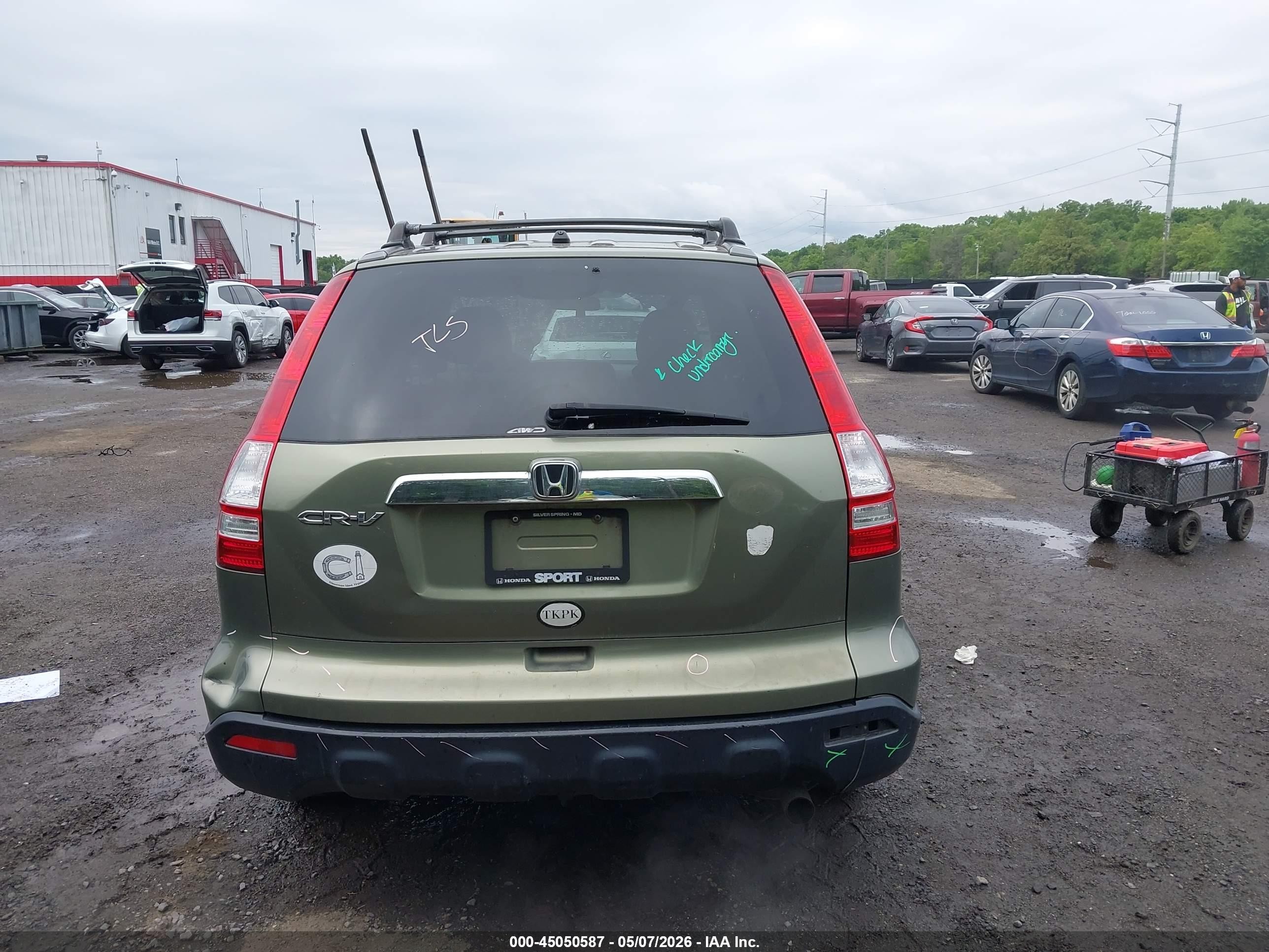 2008 Honda Cr-v Ex Green vin: 5J6RE48538L007044