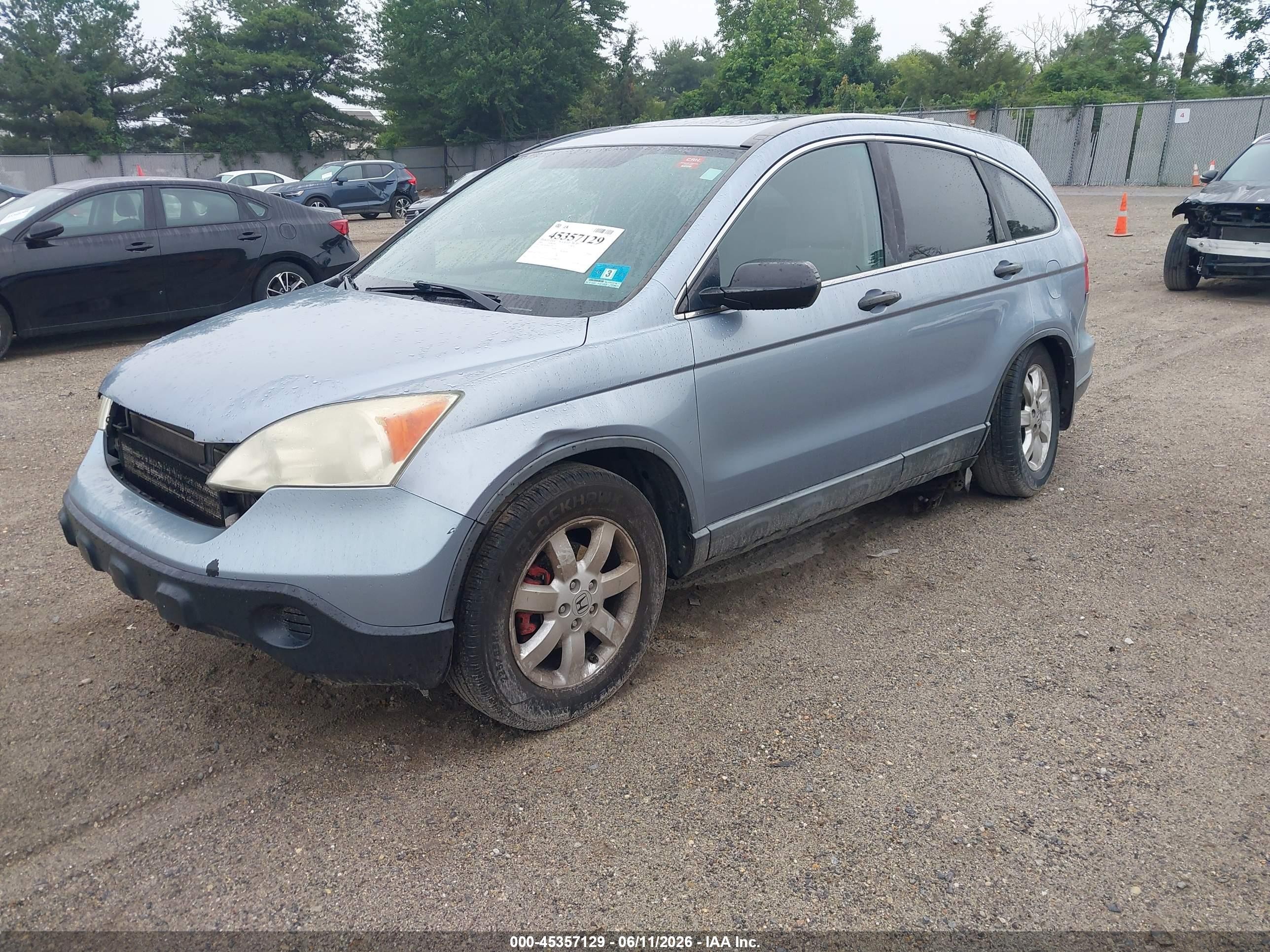 2008 Honda Cr-v Ex Blue vin: 5J6RE48538L015239