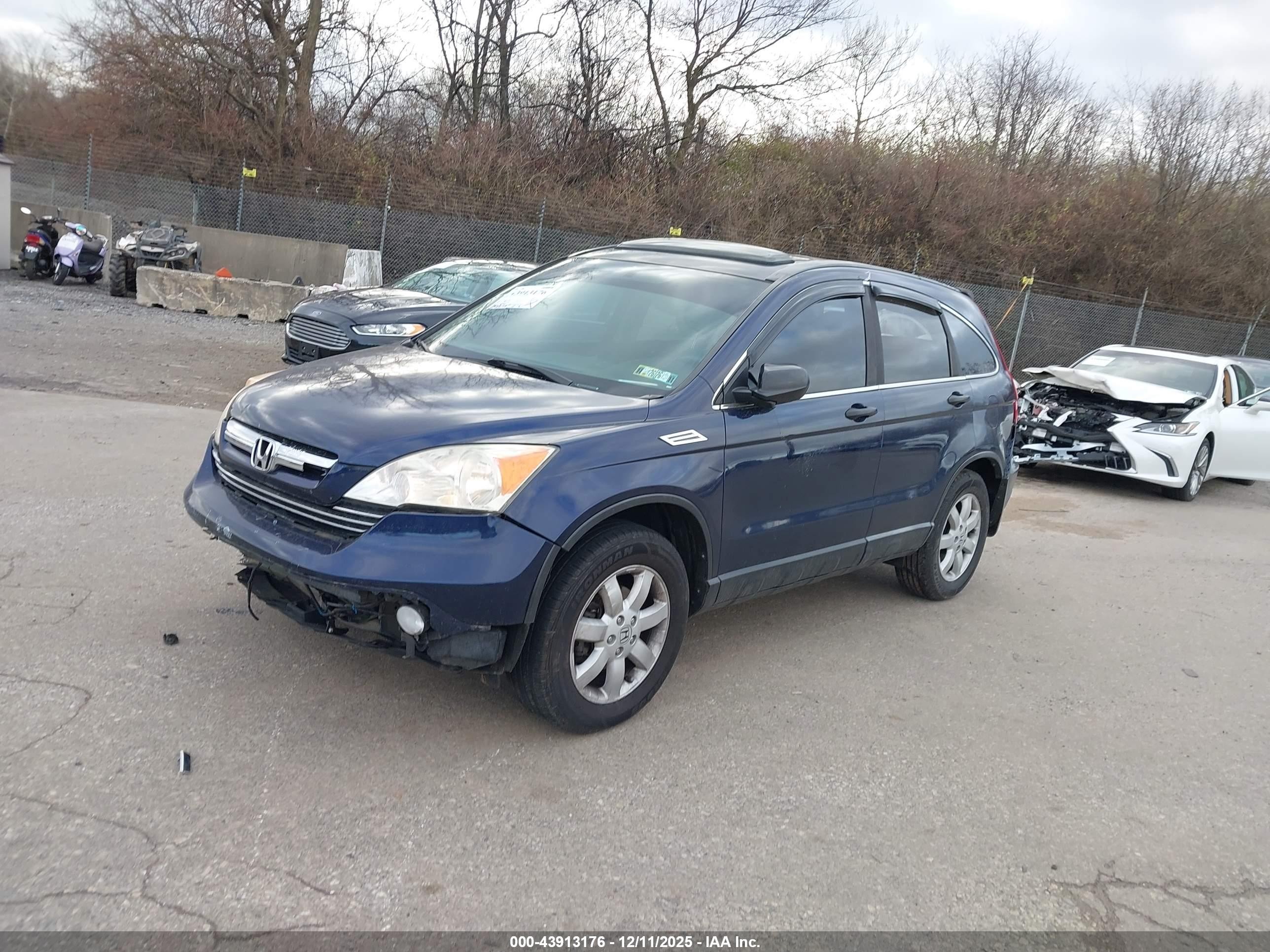 2008 Honda Cr-v Ex Blue vin: 5J6RE48538L024653