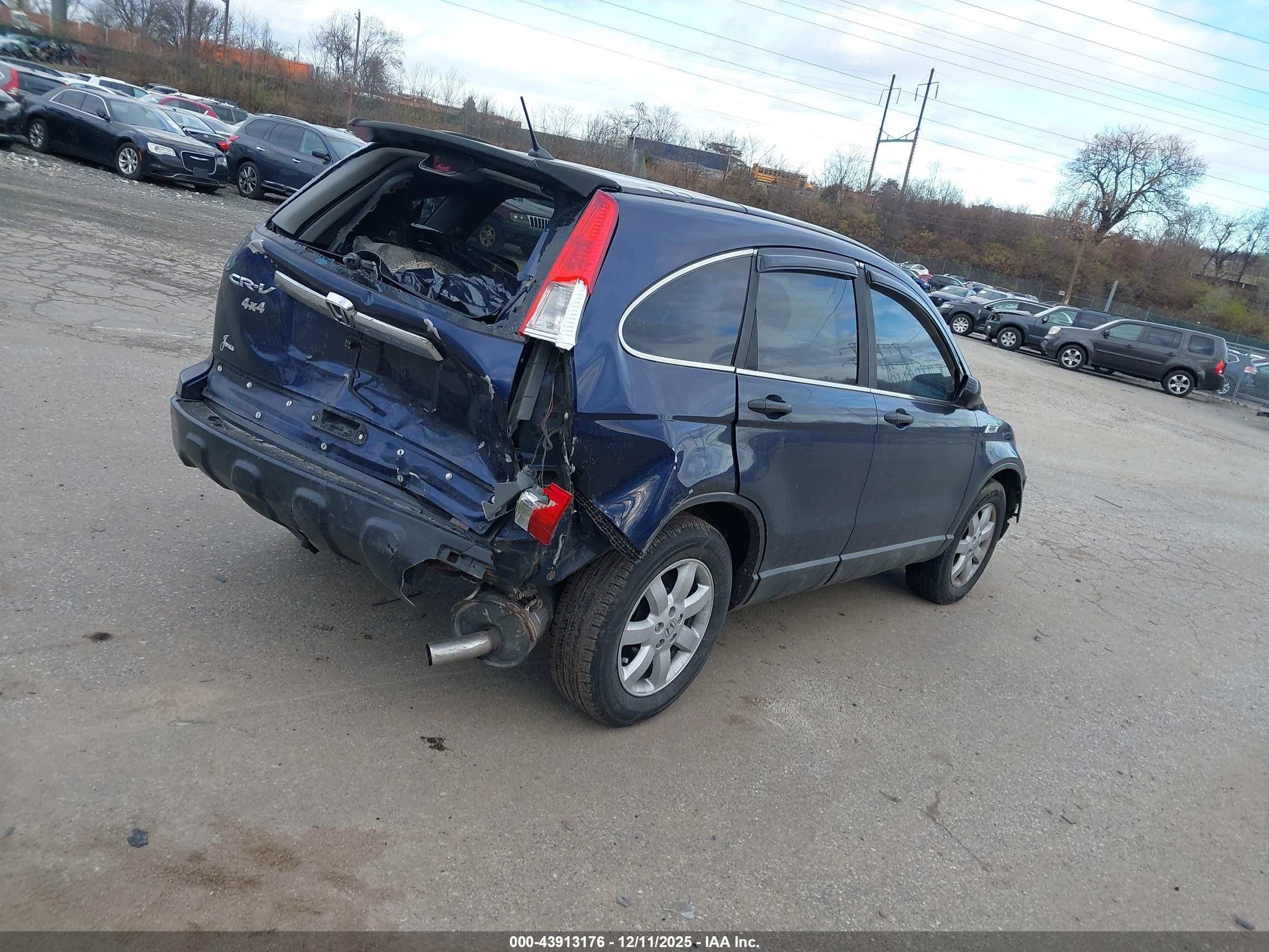 2008 Honda Cr-v Ex Blue vin: 5J6RE48538L024653