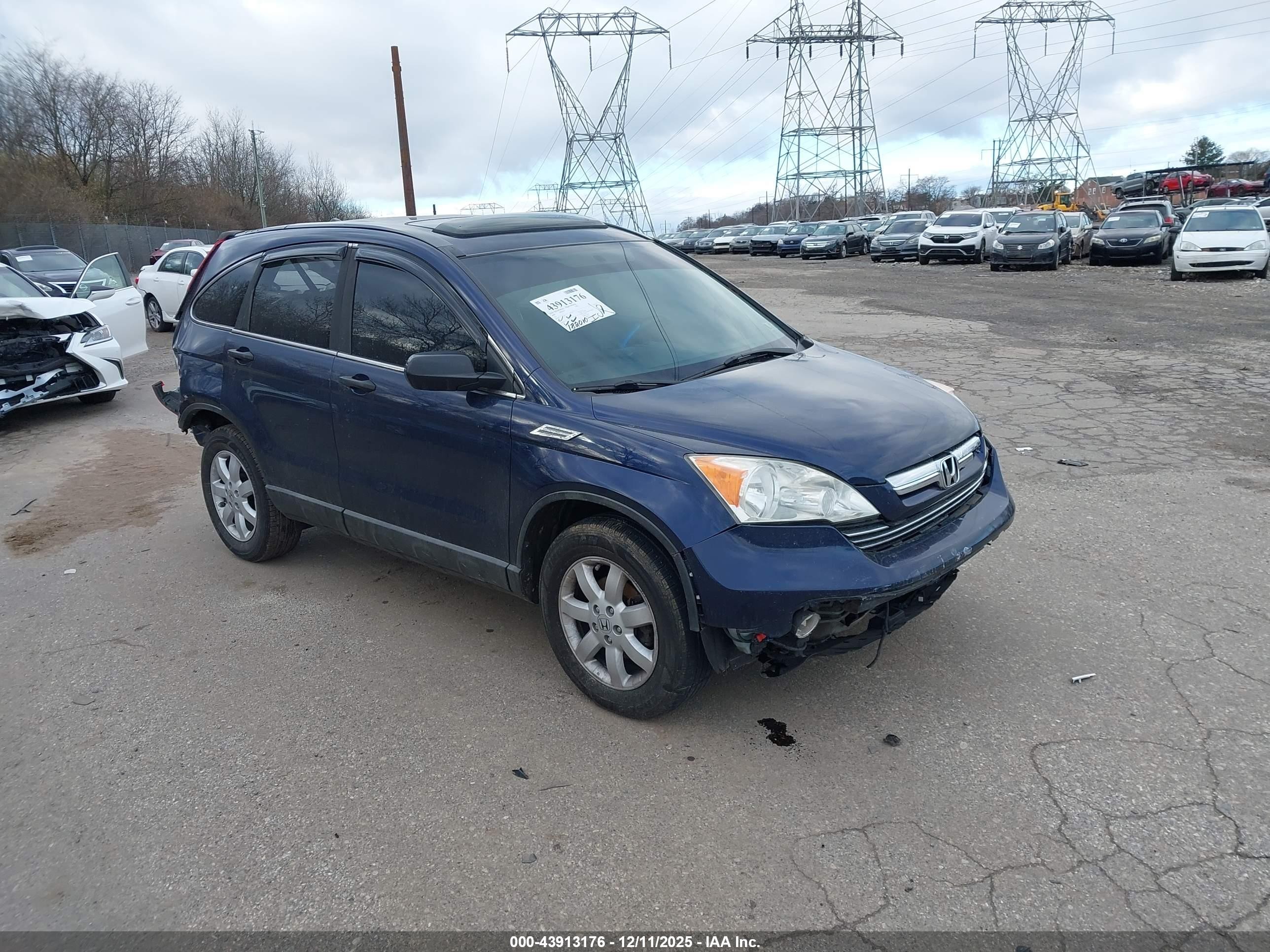 2008 Honda Cr-v Ex Blue vin: 5J6RE48538L024653