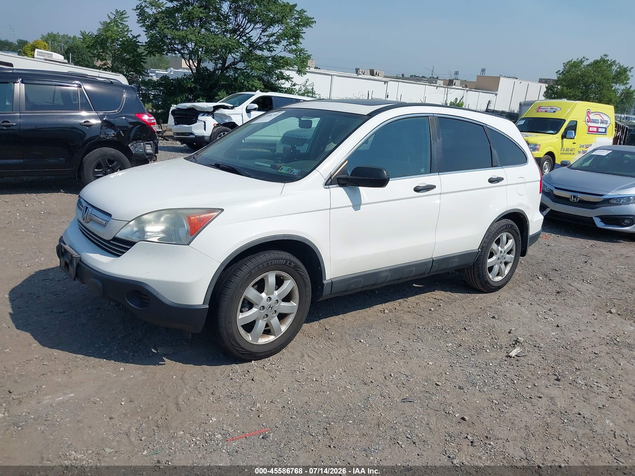 2009 Honda Cr-v Ex White vin: 5J6RE48549L062782