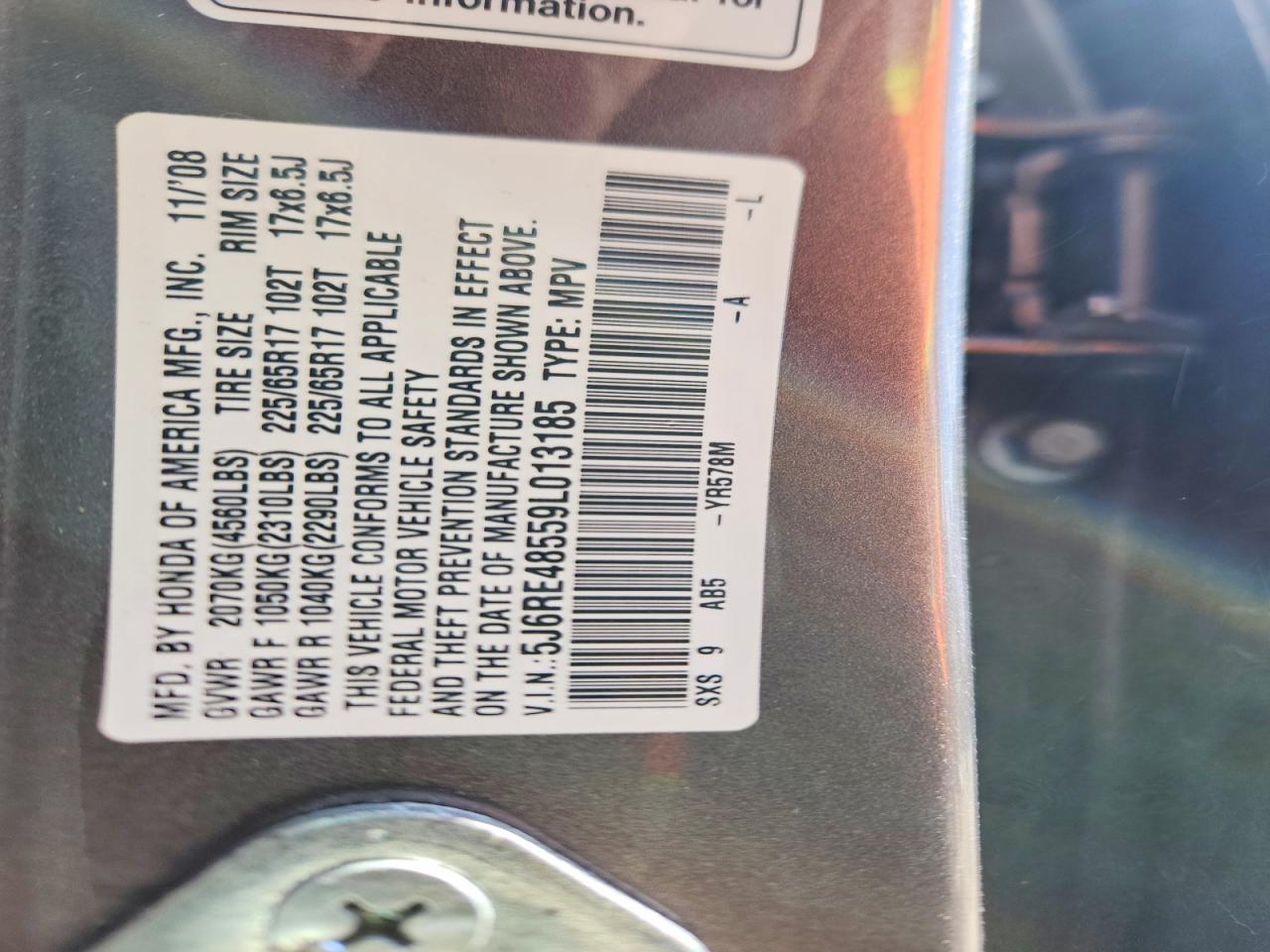 2009 Honda Cr-v Ex Gray vin: 5J6RE48559L013185