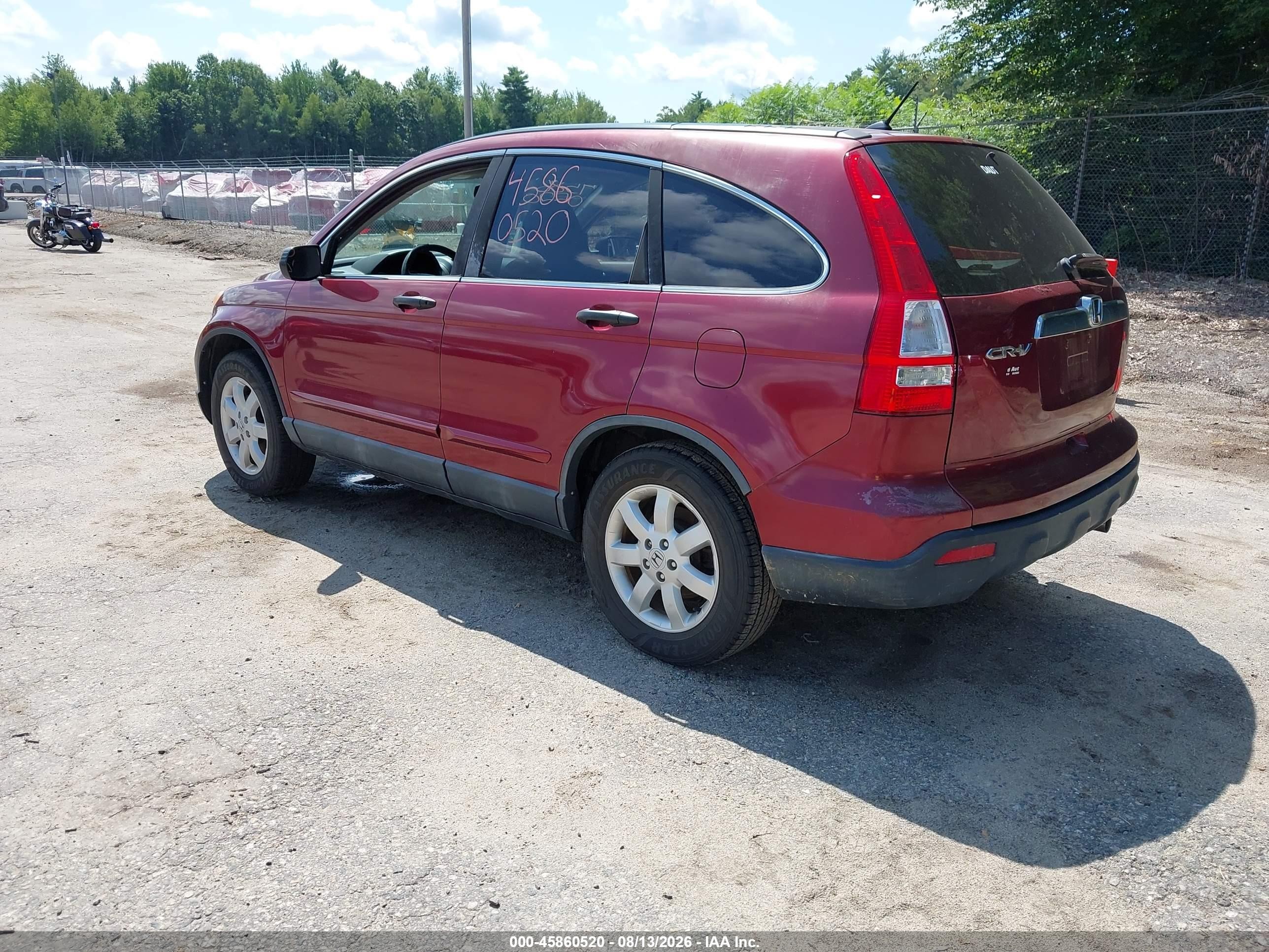 2009 Honda Cr-v Ex Maroon vin: 5J6RE48559L020587