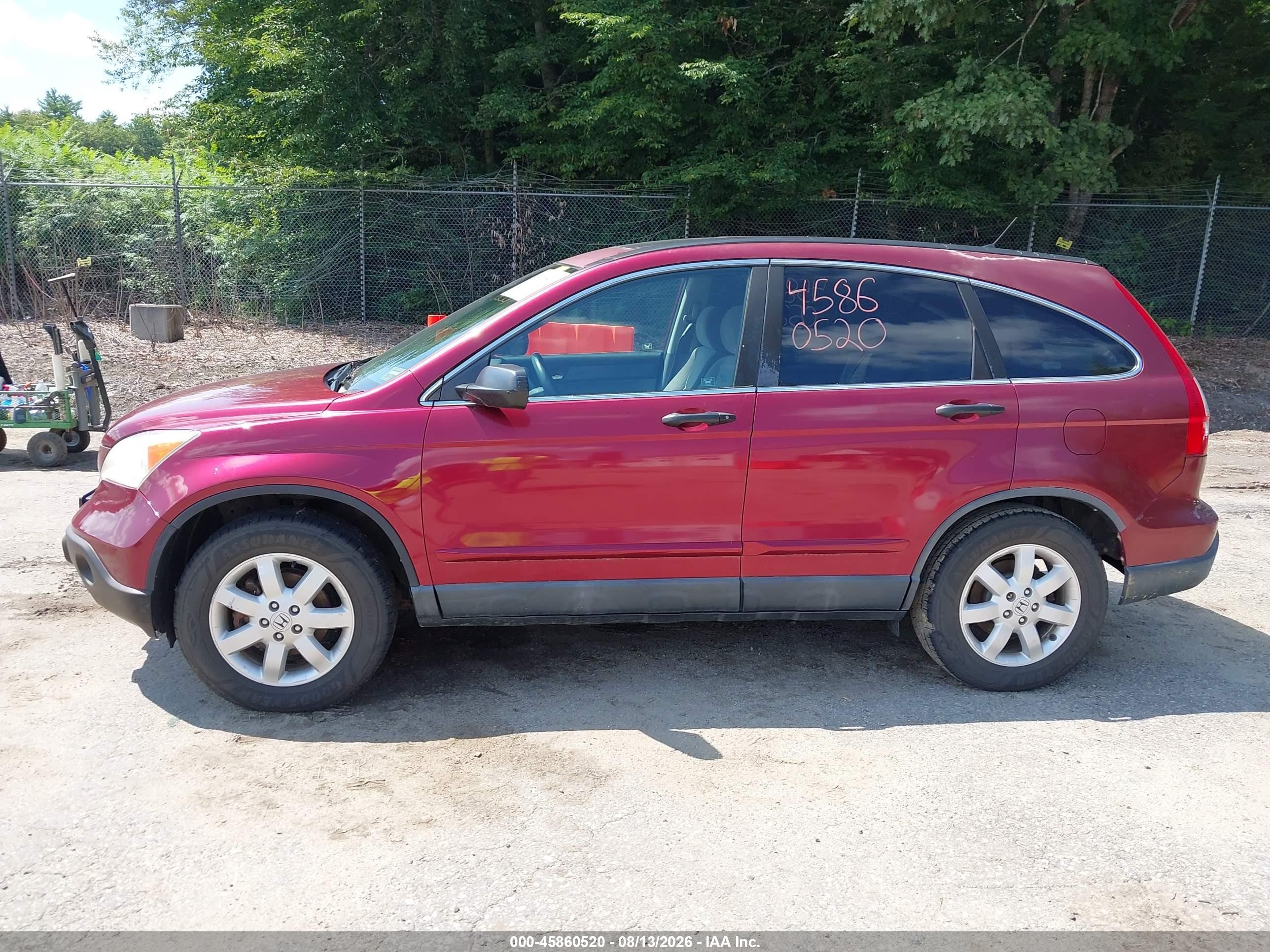 2009 Honda Cr-v Ex Maroon vin: 5J6RE48559L020587
