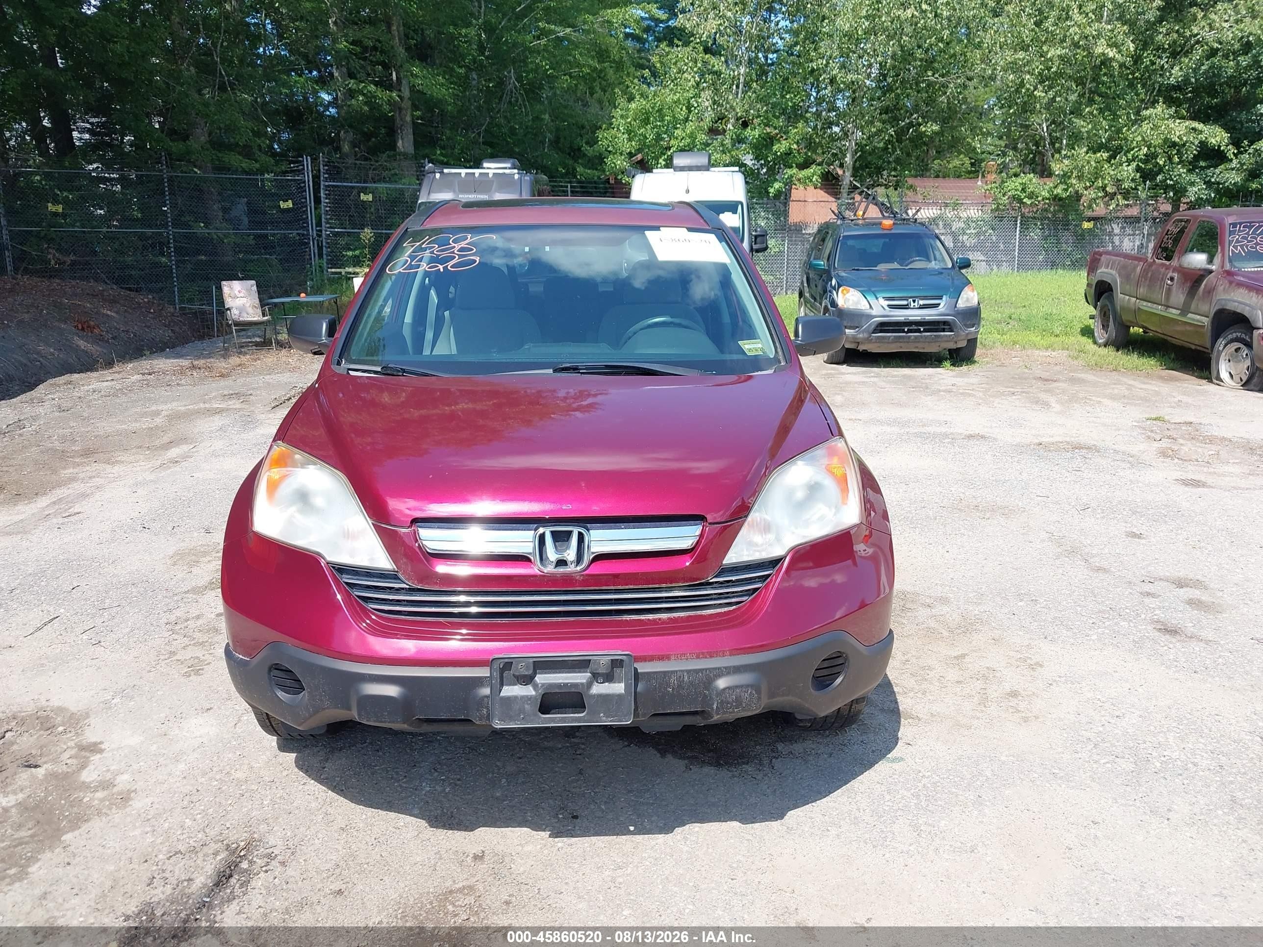 2009 Honda Cr-v Ex Maroon vin: 5J6RE48559L020587
