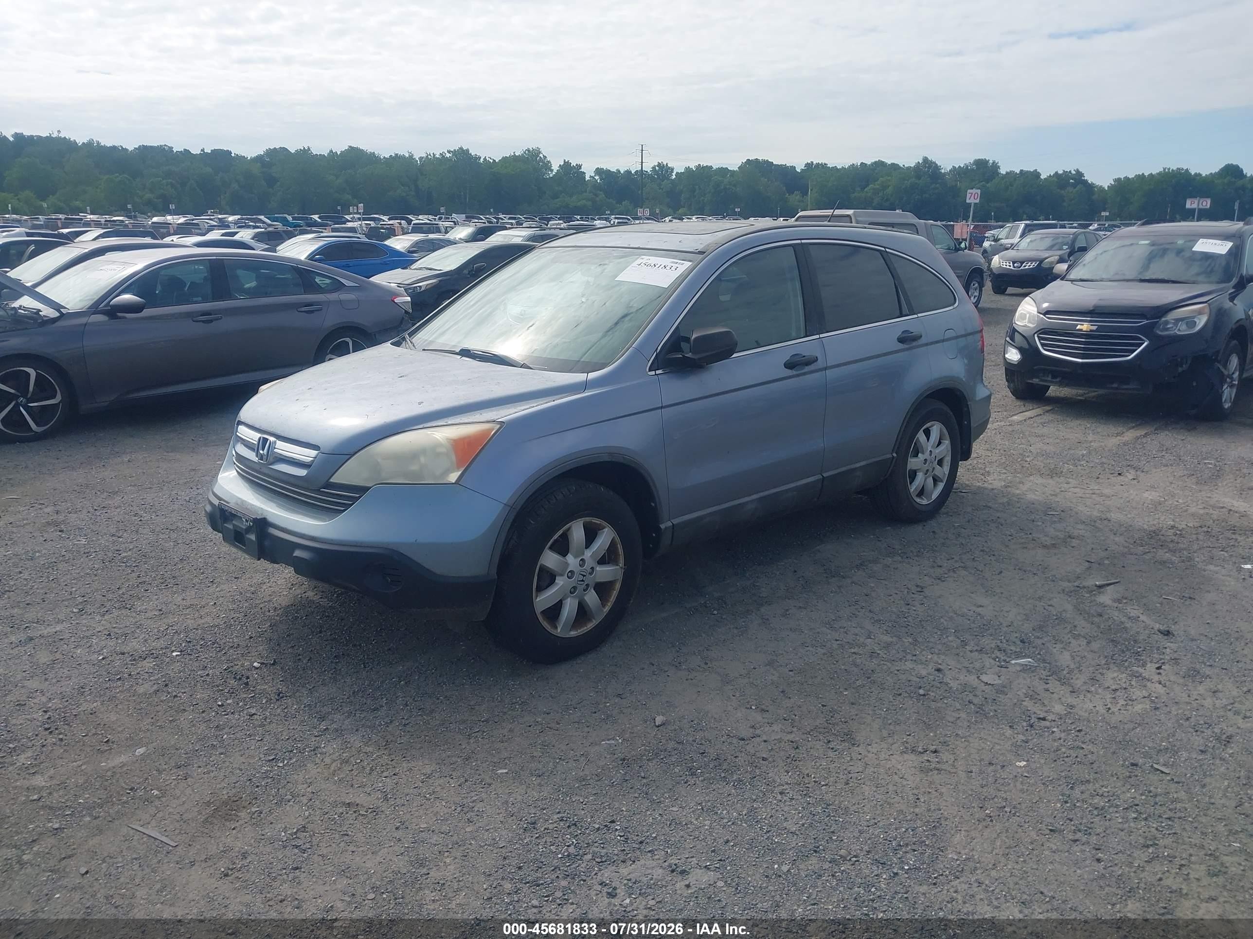 2008 Honda Cr-v Ex Blue vin: 5J6RE48568L013307