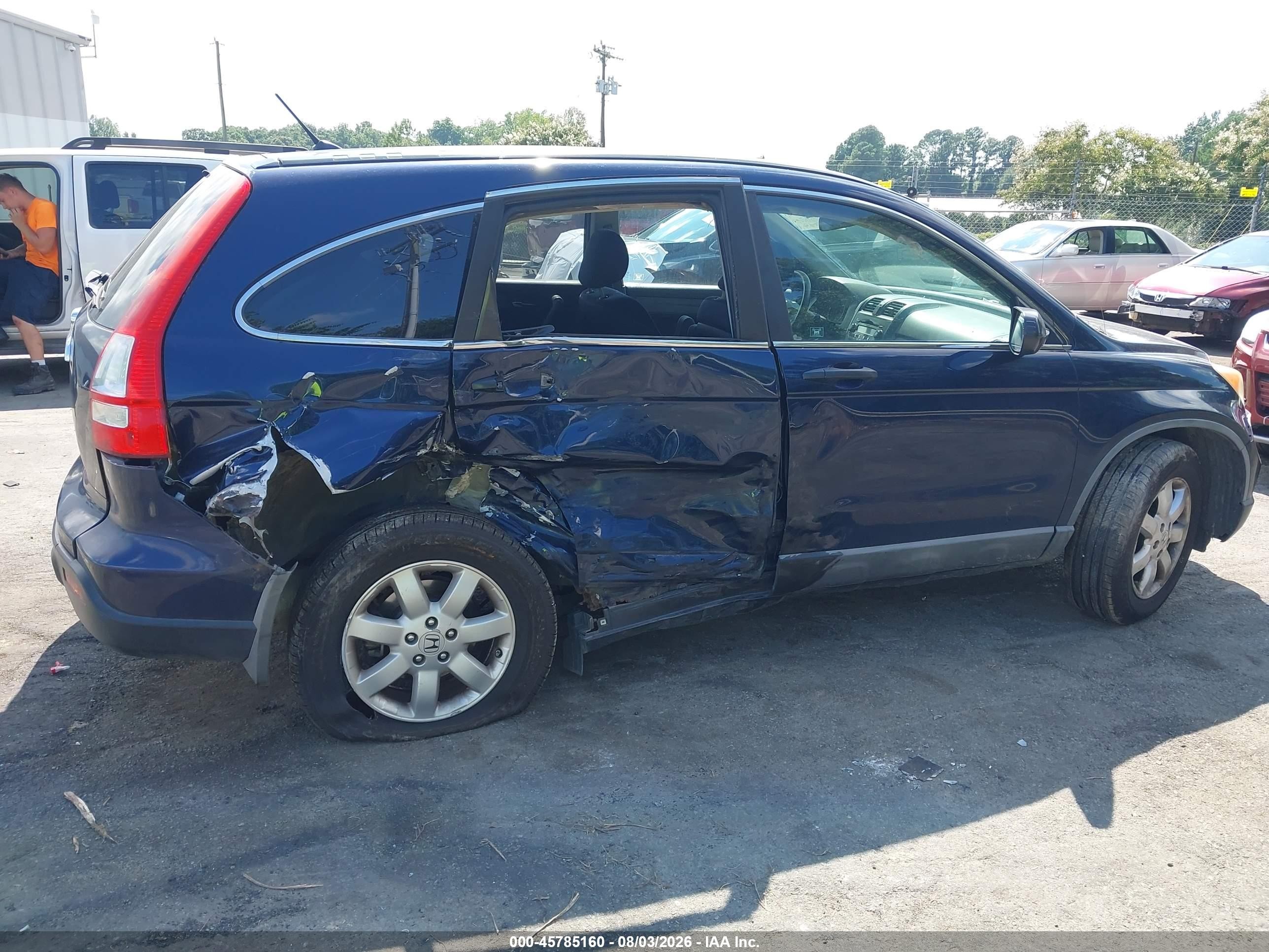 2008 Honda Cr-v Ex Blue vin: 5J6RE48568L047537
