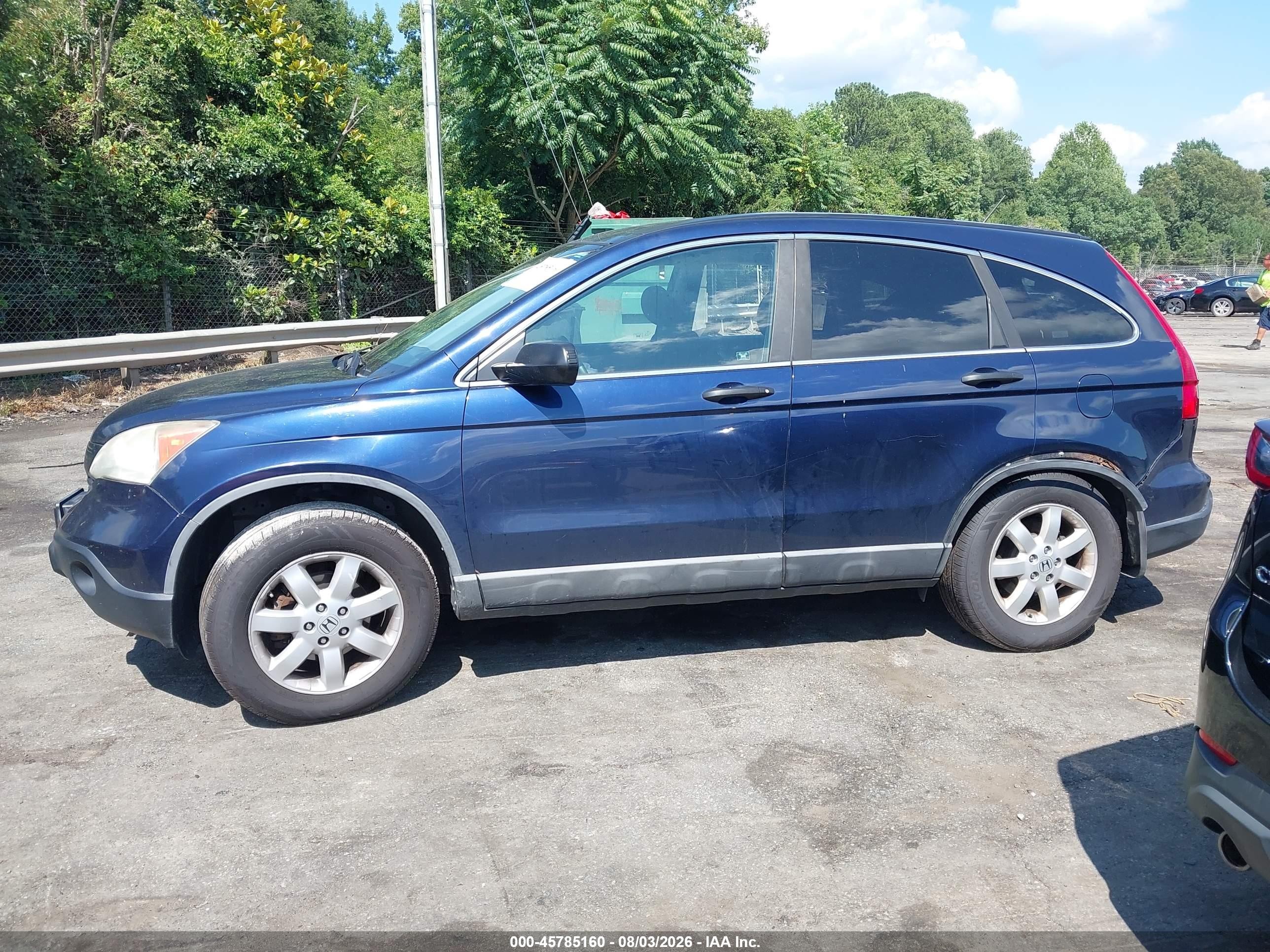2008 Honda Cr-v Ex Blue vin: 5J6RE48568L047537