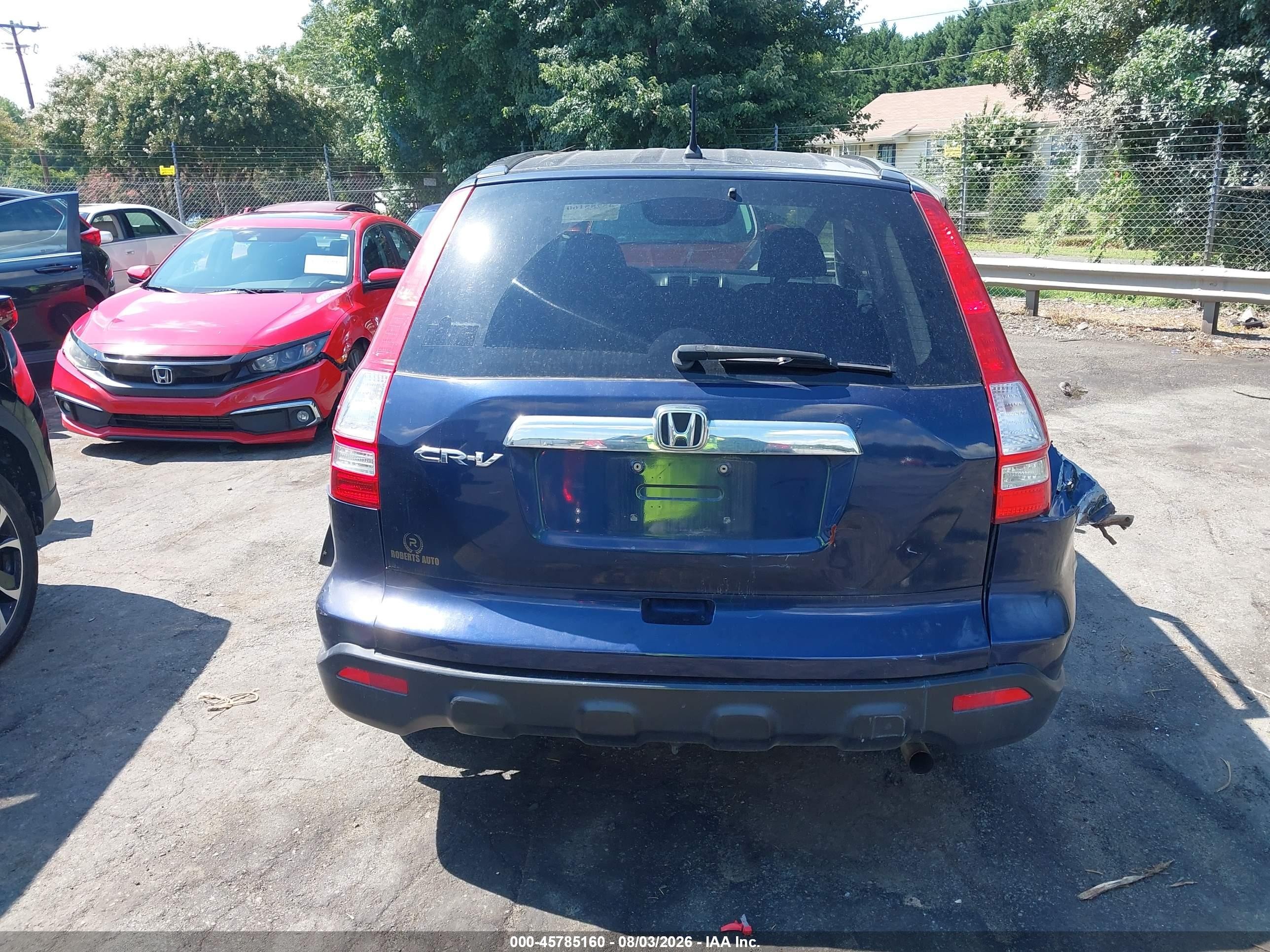 2008 Honda Cr-v Ex Blue vin: 5J6RE48568L047537