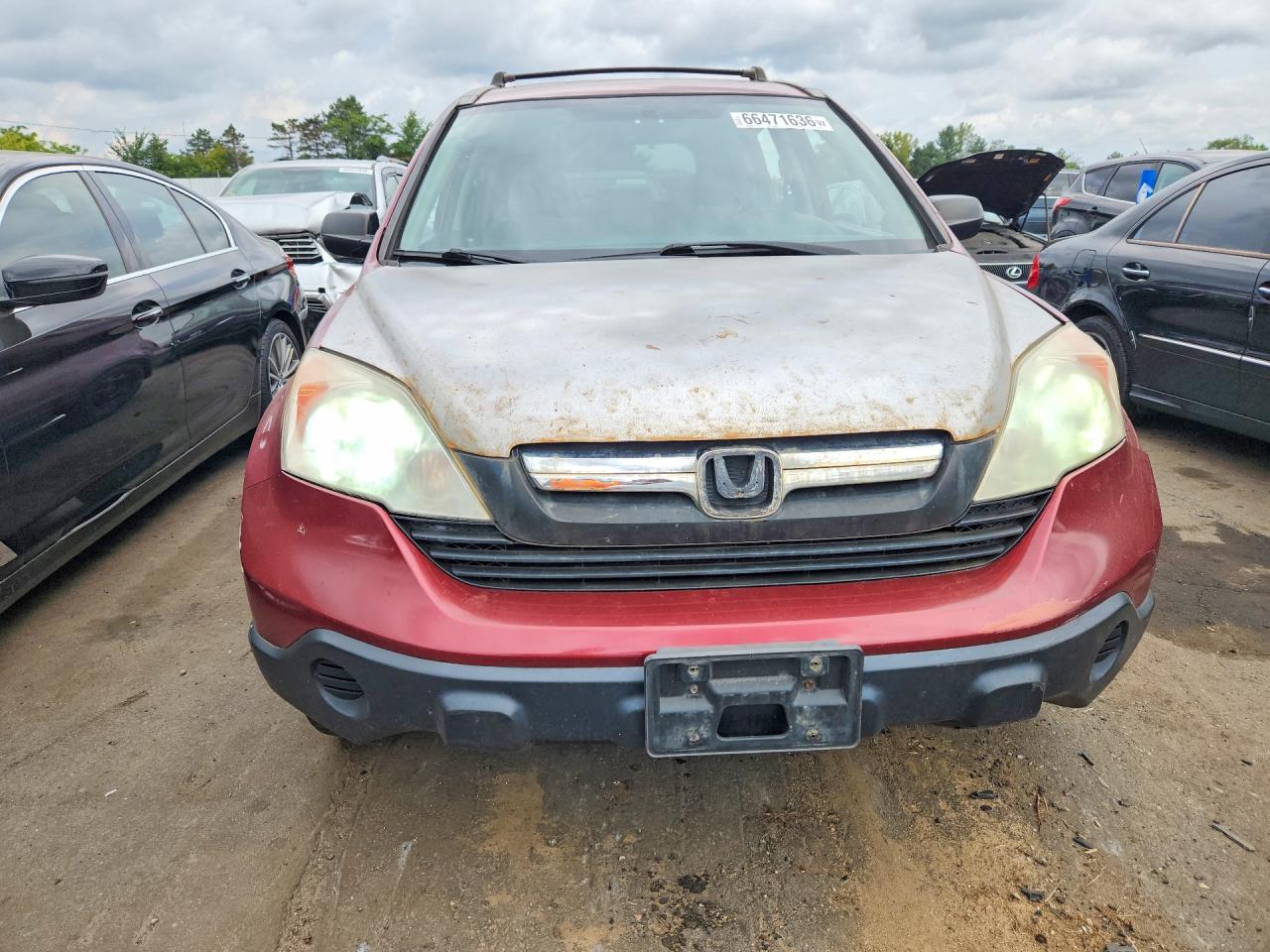 2007 Honda Cr-v Ex Red vin: 5J6RE48577L811183