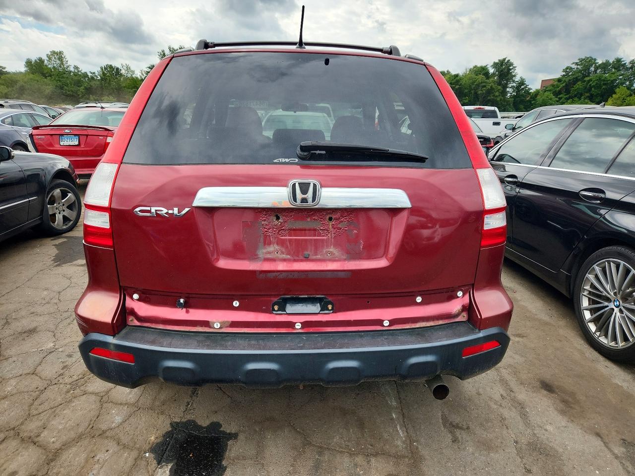 2007 Honda Cr-v Ex Red vin: 5J6RE48577L811183