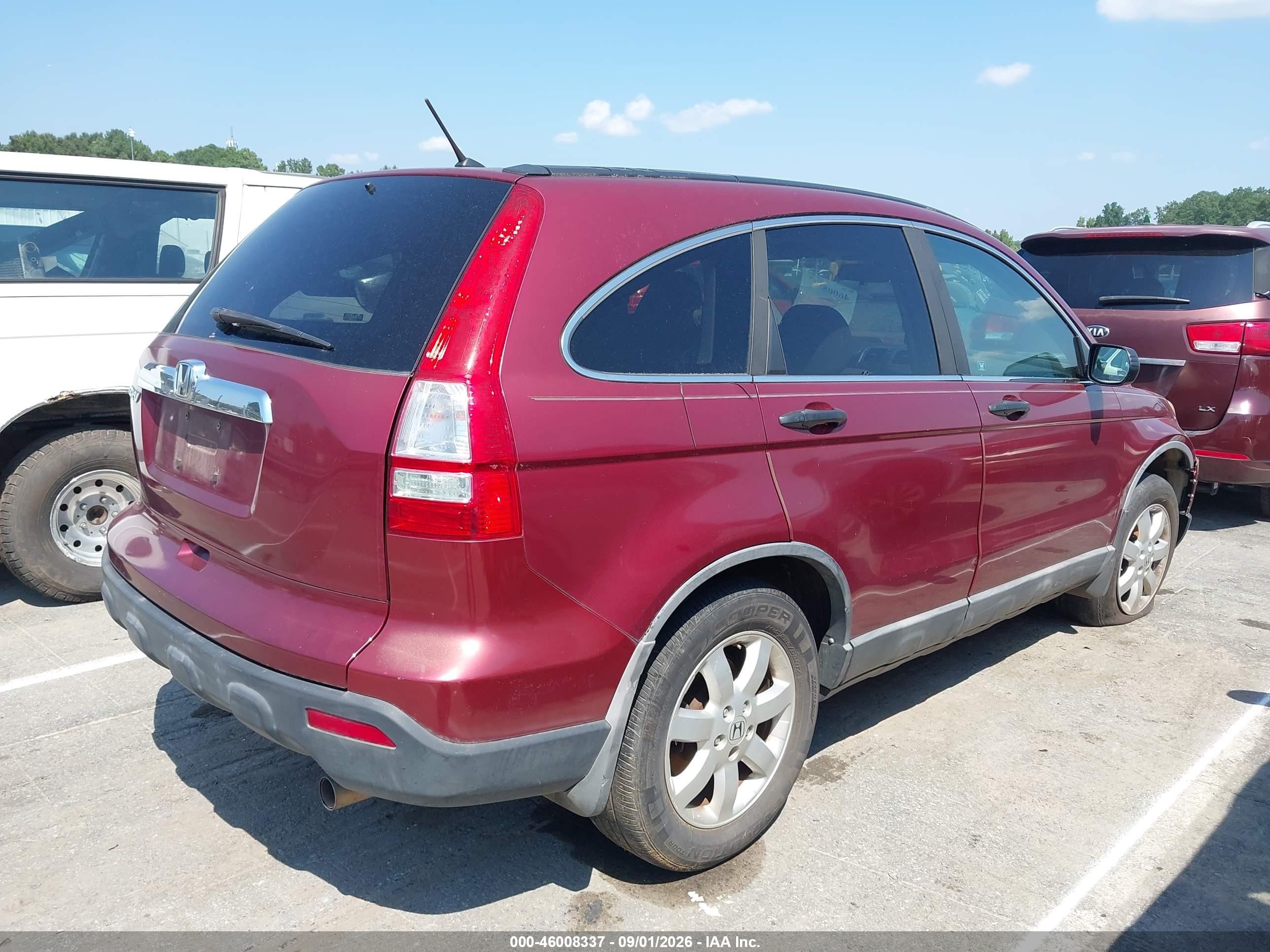 2009 Honda Cr-v Ex Burgundy vin: 5J6RE48579L046088